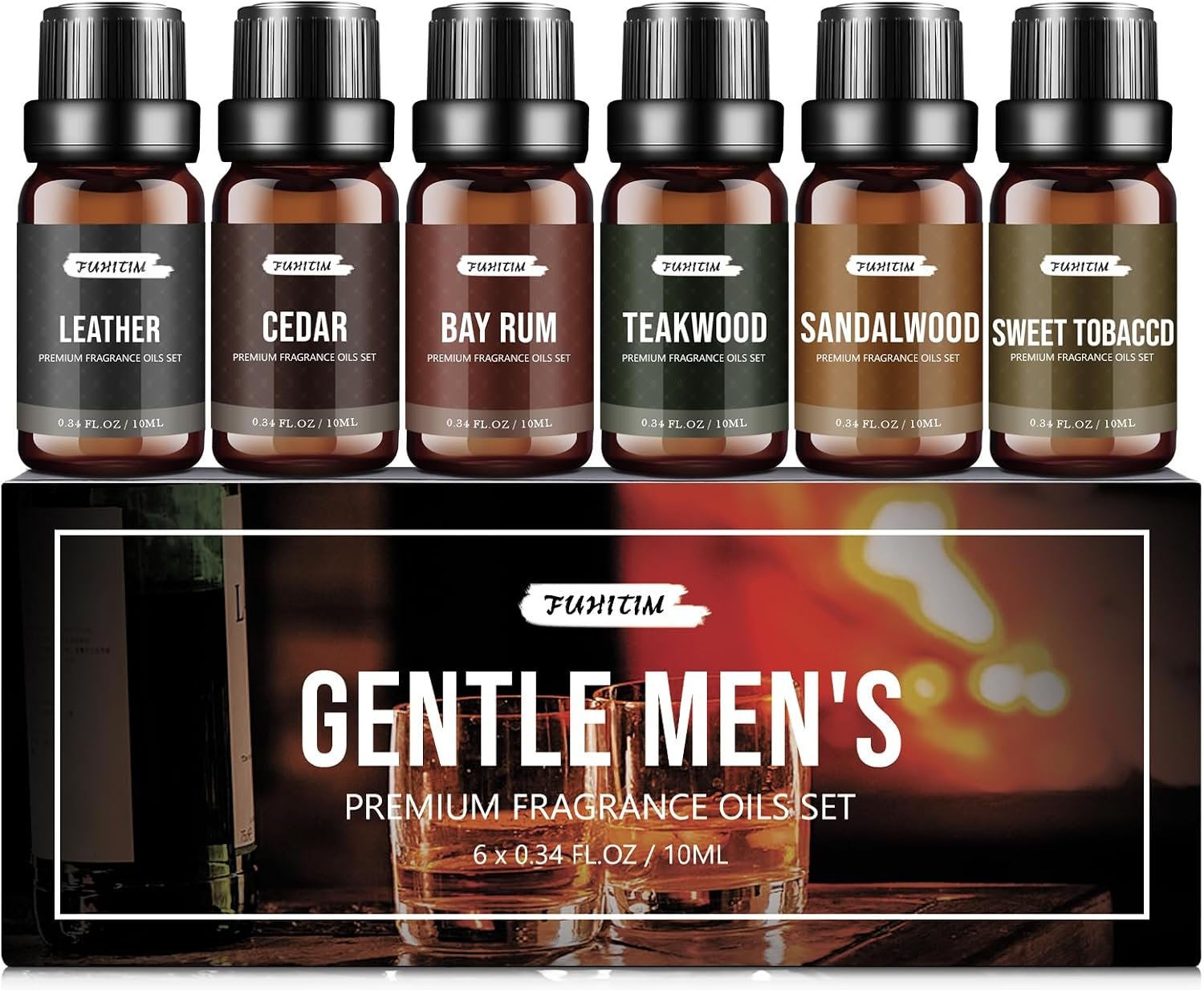 FUHITIM Fragrance Essential Oils Gentlemen’s Set（6 * 10ML）