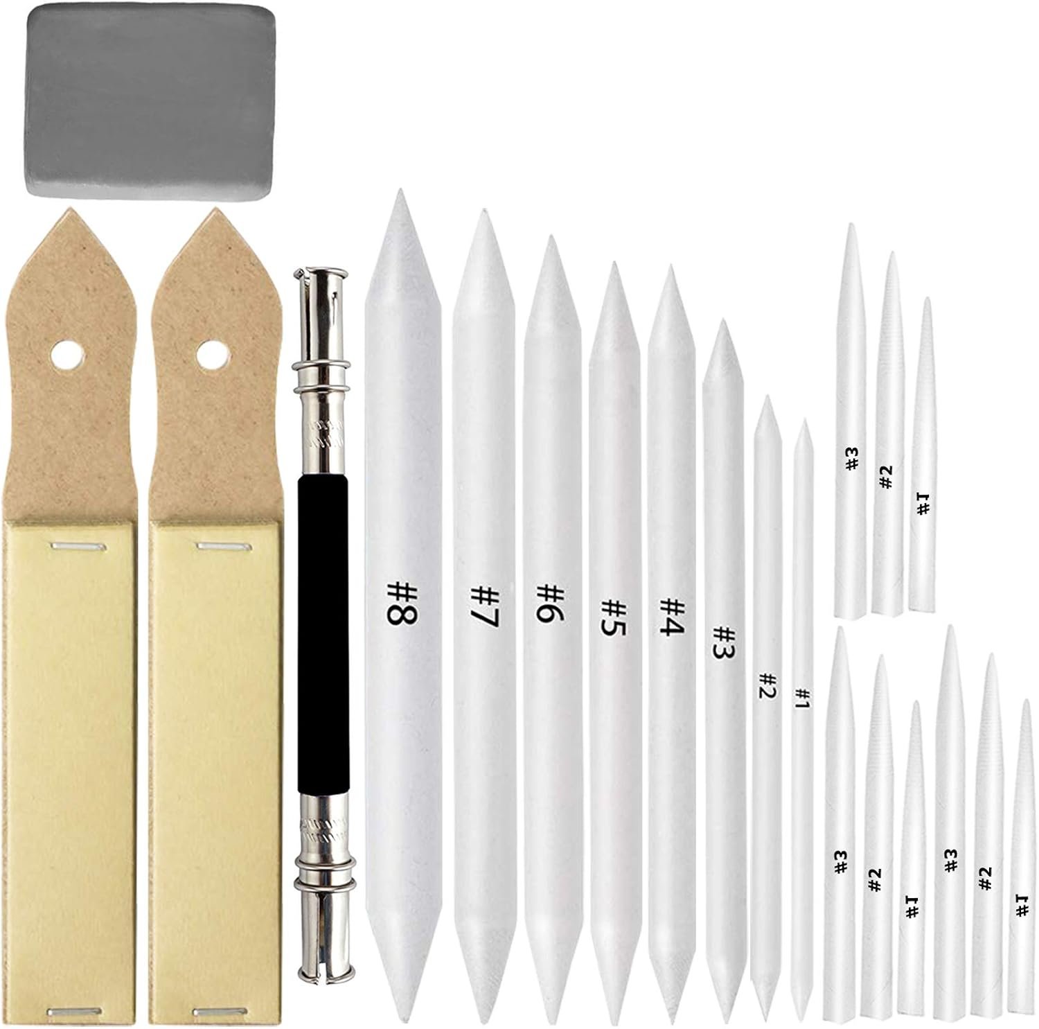 21 Pcs Blending Stumps and Tortillions Paper Art Blenders