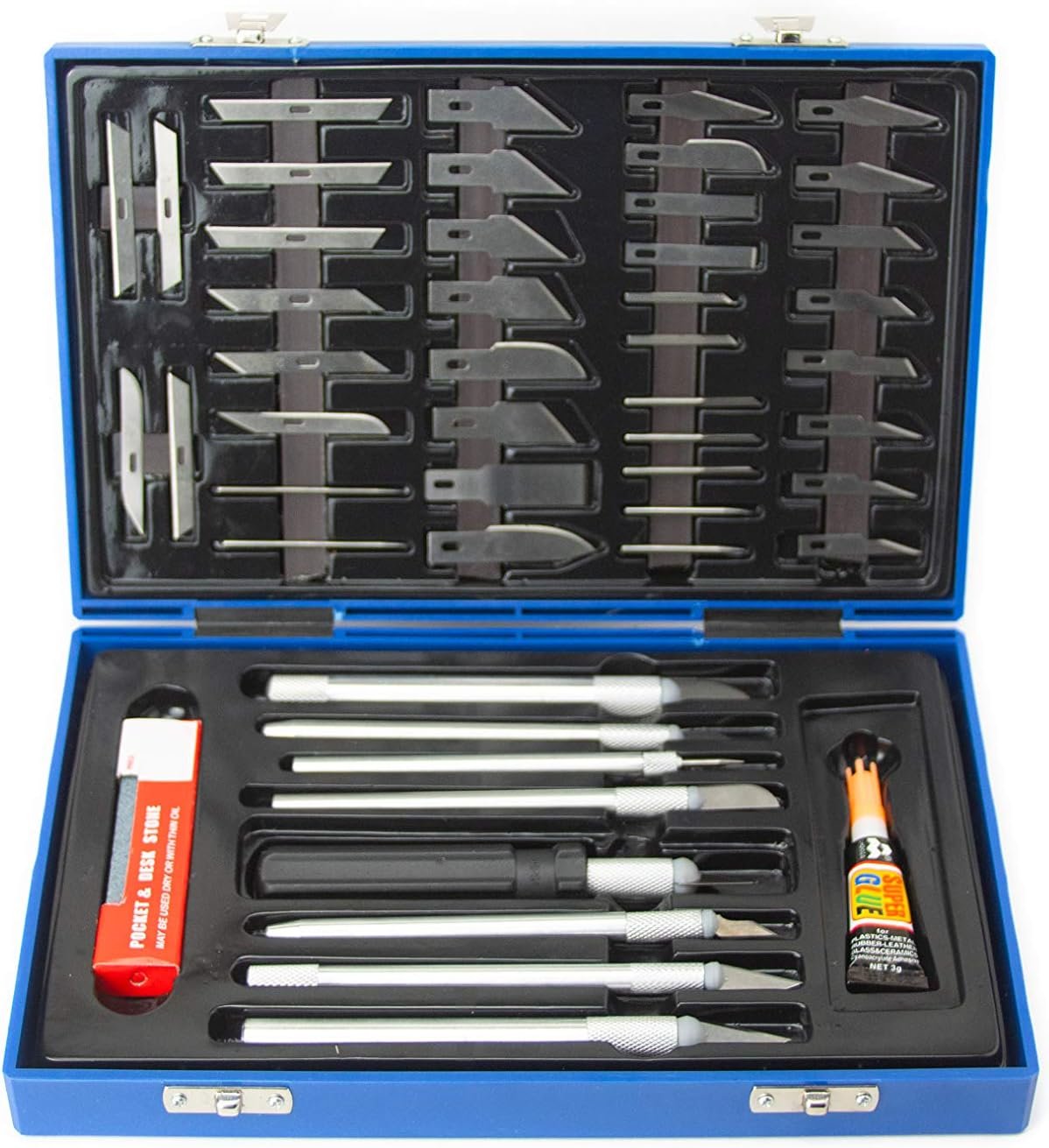VCT 56pc Precision Craft Knife Set Professional Razor Sharp Knives for Art, Hobby, Scrap booking and Sculpture