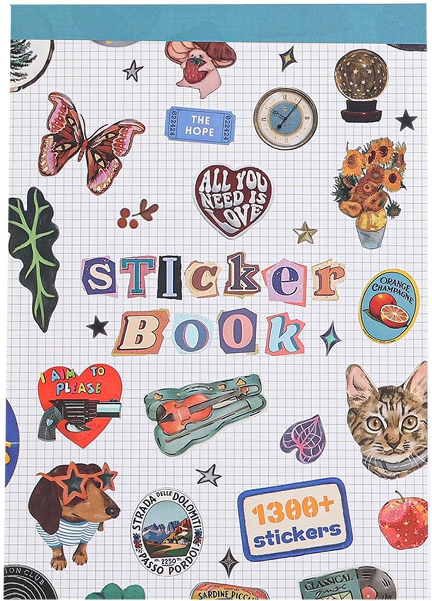 Girl’s Korean Sticker Book, Food and Daily Life Theme – 1300+ Cute Dream Style Foodie Stickers, for DIY Scrapbooking Journaling Handbook Decoration Blue