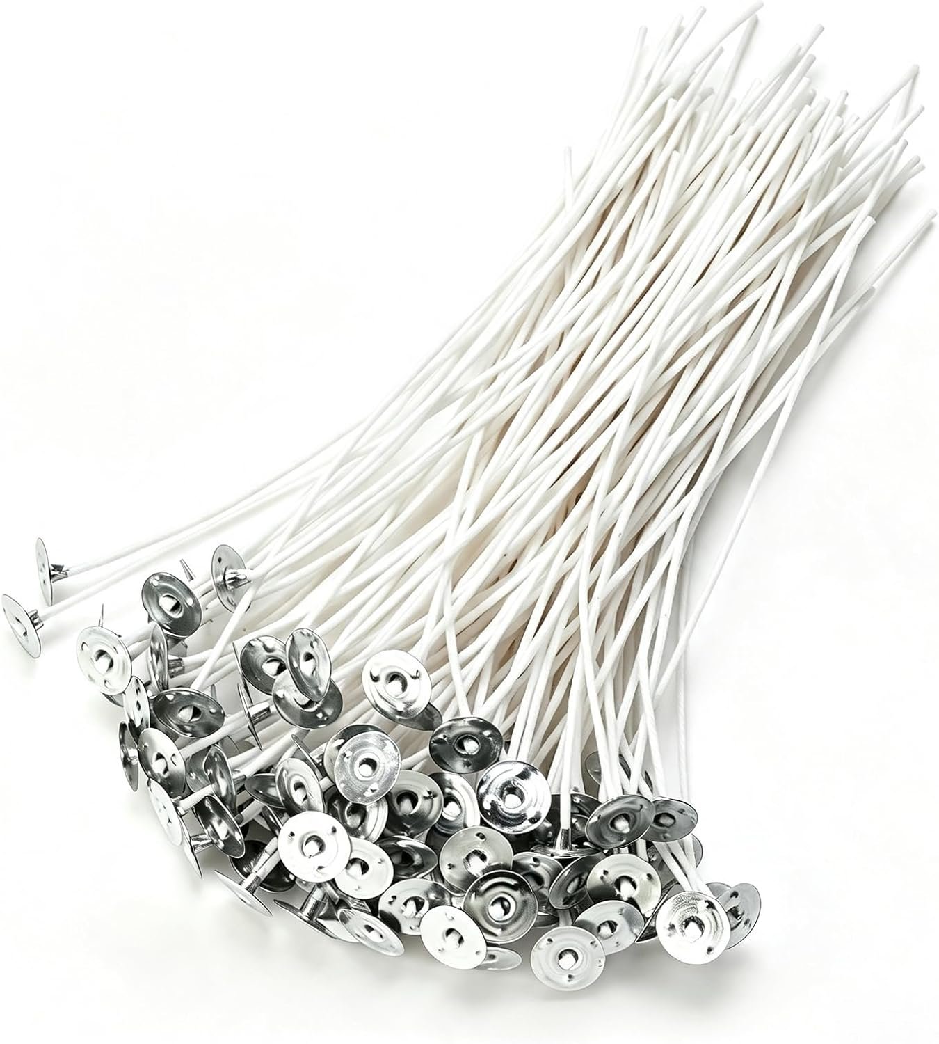 100 Piece Pre-Waxed Cotton Wick, 6 Inch with Tabs for DIY Candle Making