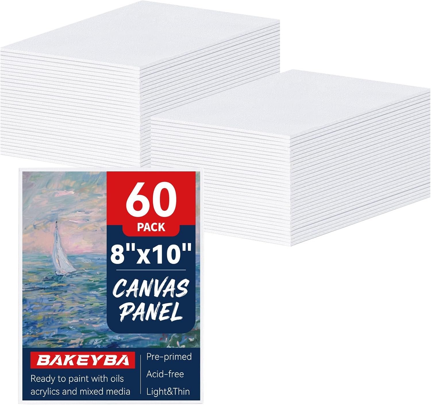 60Pcs 8x10Inch Canvas Boards for Kids Painting Art Canvas Panels