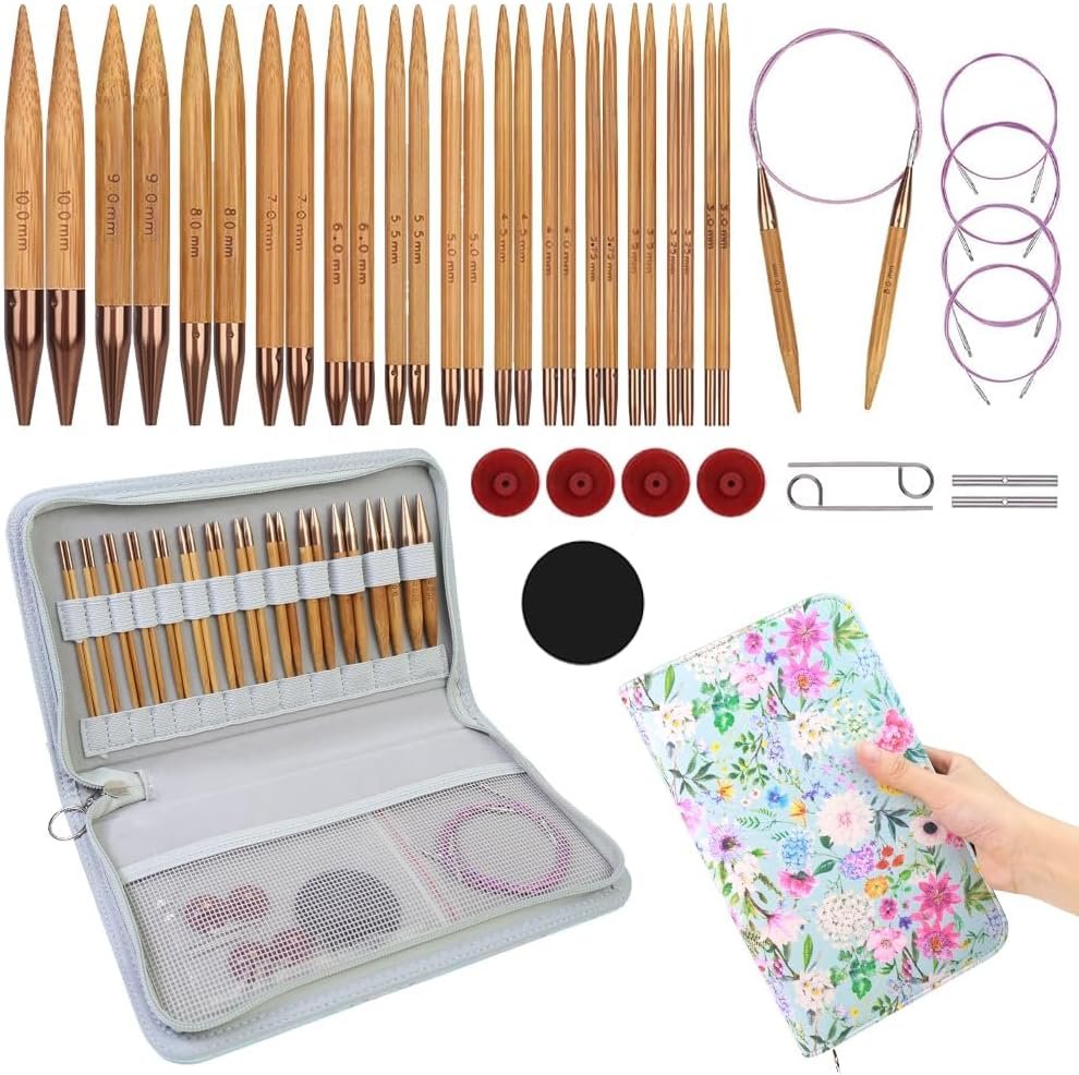 Yarniss Bamboo Circular Knitting Needle with Flexible Cable 3.0mm~10.0mm