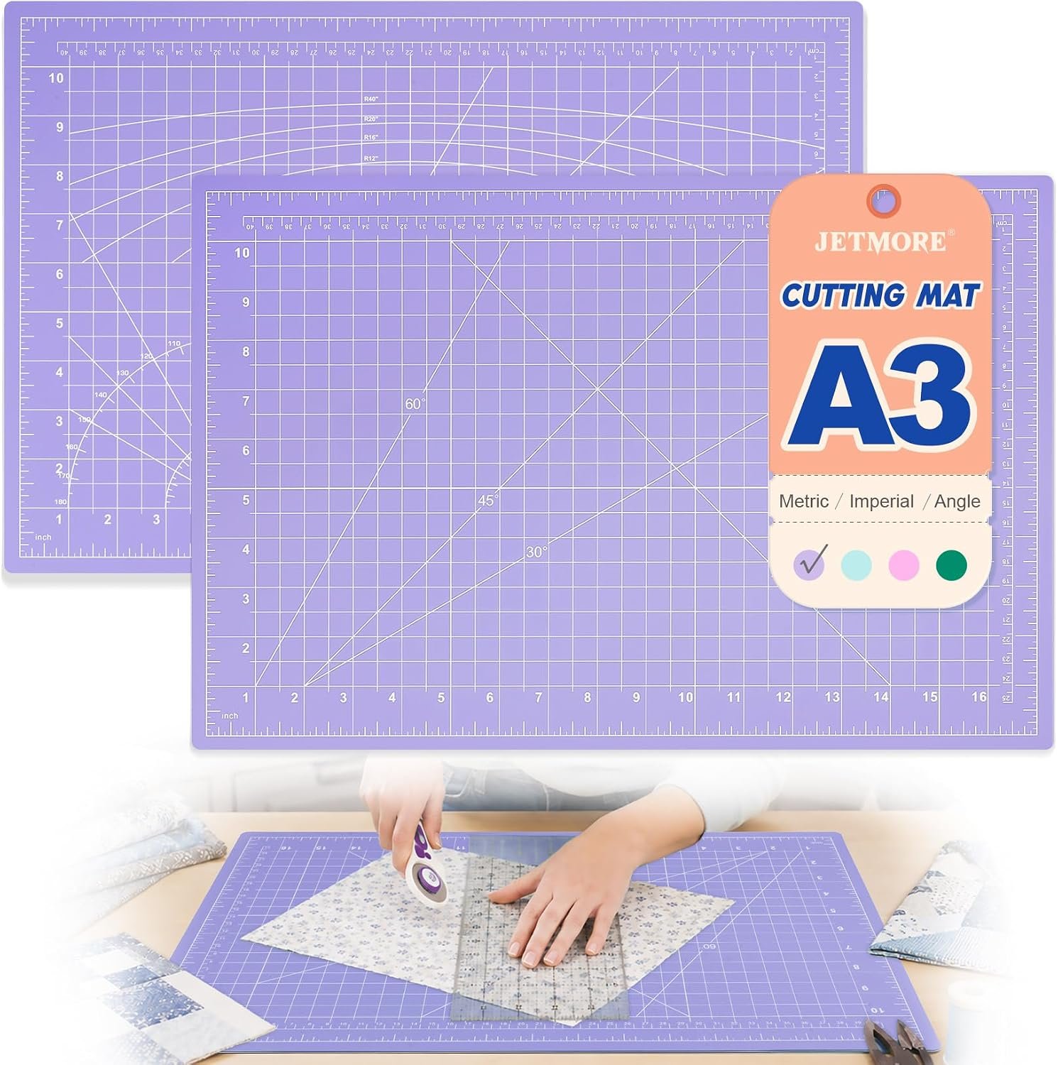 JETMORE Cutting Mat, Cutting Mat for Sewing, 12″ x 18″ Craft Mats for DIY