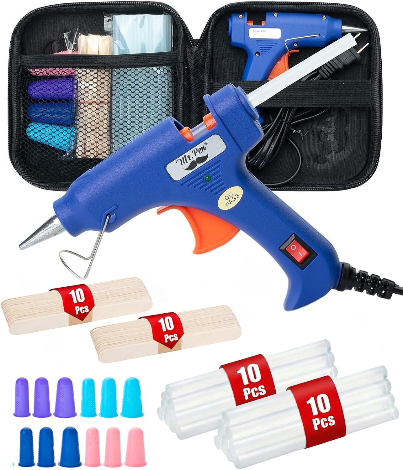 Mr. Pen- Mini Hot Glue Gun Kit with 20 Glue Sticks and 20 Popsicle Sticks &