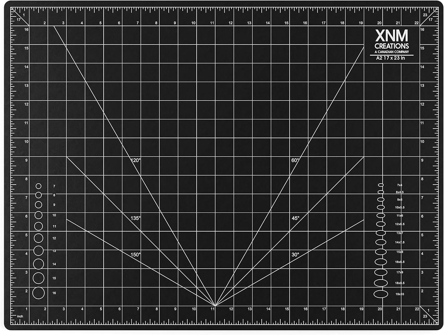XNM Premium Self Healing Cutting Mat – 18 Inches by 24 inches – A2, 3 Layer Quality PVC Construction – Dual Sided, Imperial and Metric Grid Lines – Perfect for Cutting, Sewing, and Crafts