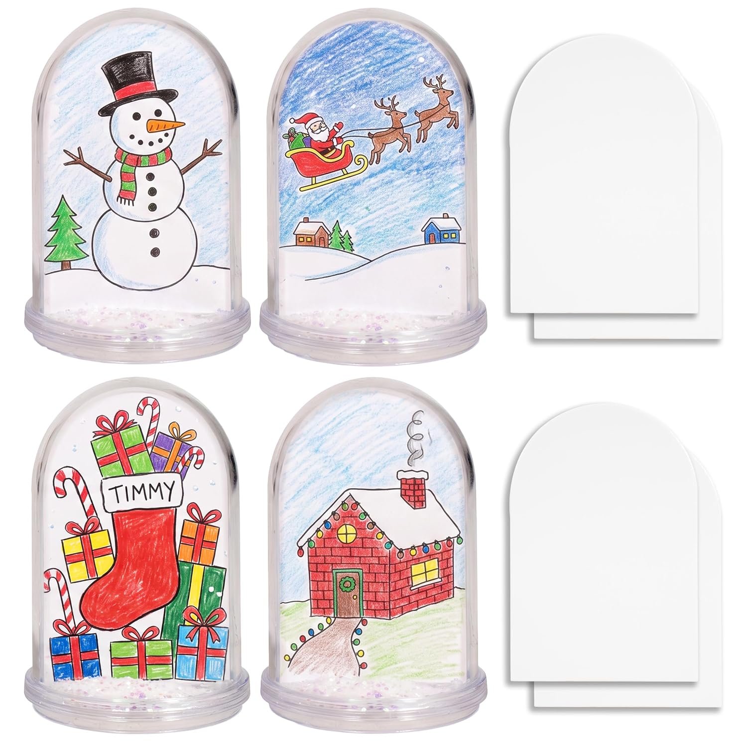 READY 2 LEARN Christmas Crafts, Design Your Own Snow Globes, Set of 4