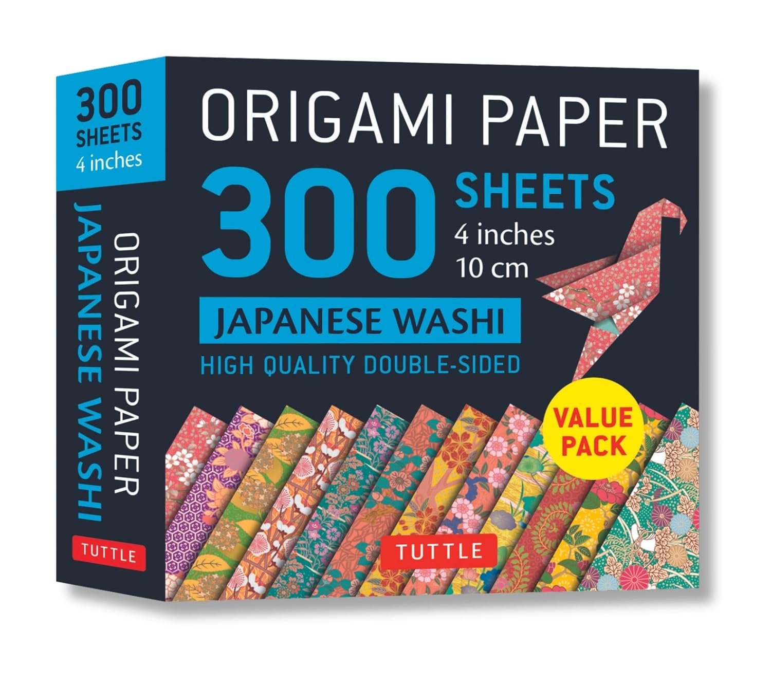 Origami Paper 300 sheets Japanese Washi Patterns 4″ (10 cm): Tuttle Origami Paper: Double-Sided Origami Sheets Printed with 12 Different Designs