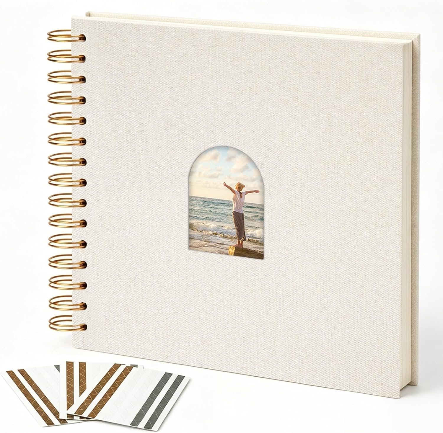 Vienrose Scrapbook Album,40 Pages,10×10 Inch,Beige