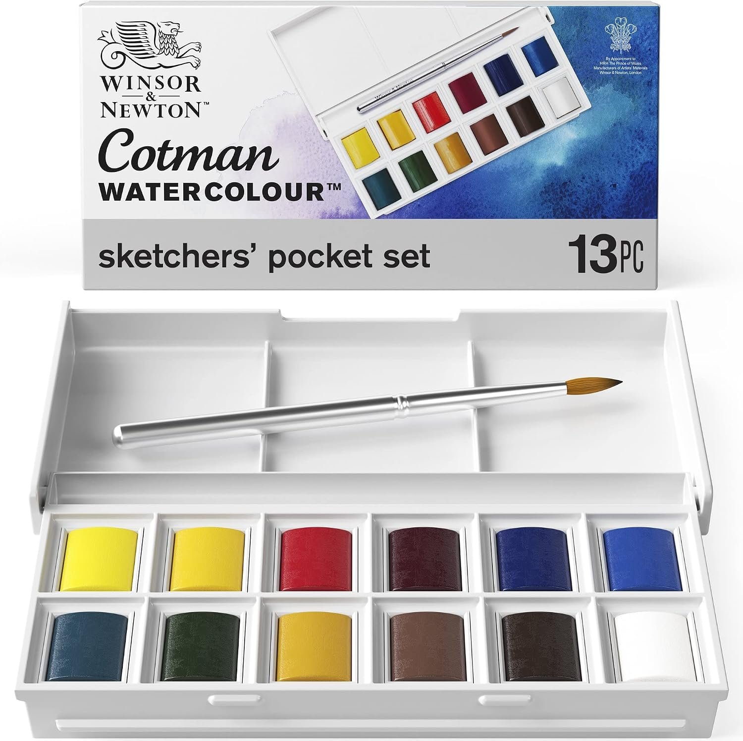 Winsor & Newton Cotman Watercolor Paint Set, Sketchers’ Pocket Set