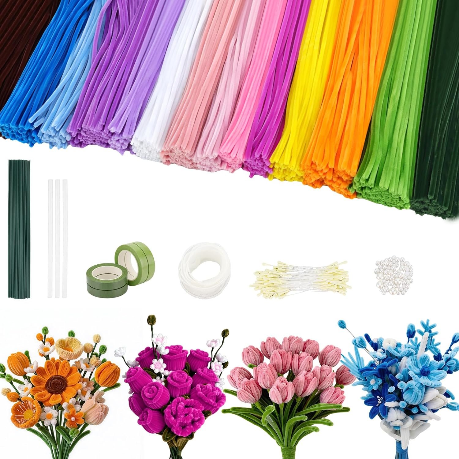 DesignSter 800-Piece Floral Craft Set, Knitting Needle Craft Set