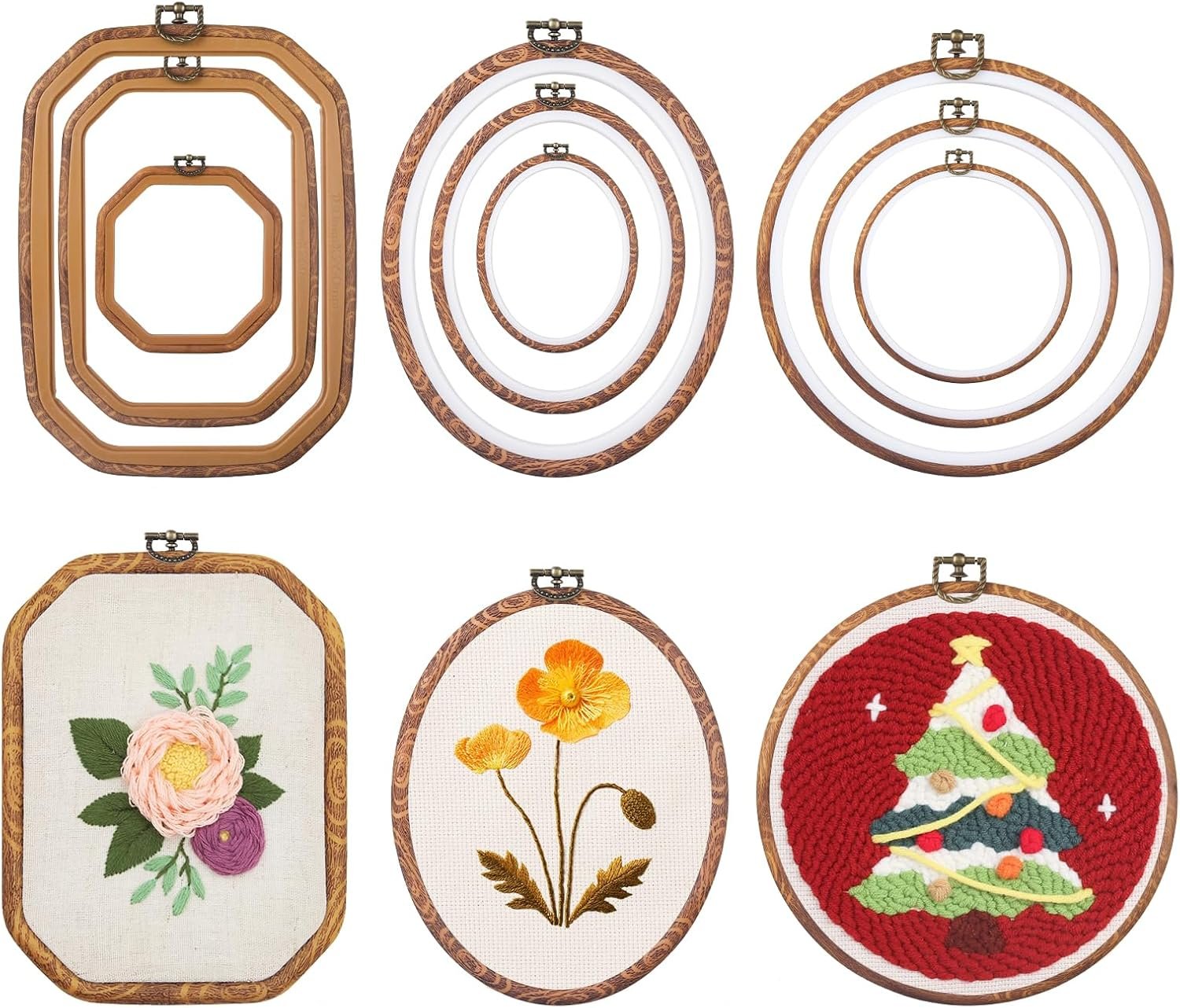 9Pcs Embroidery Hoops,Cross Stitch Frame for Display,Nurge Embroidery Frame
