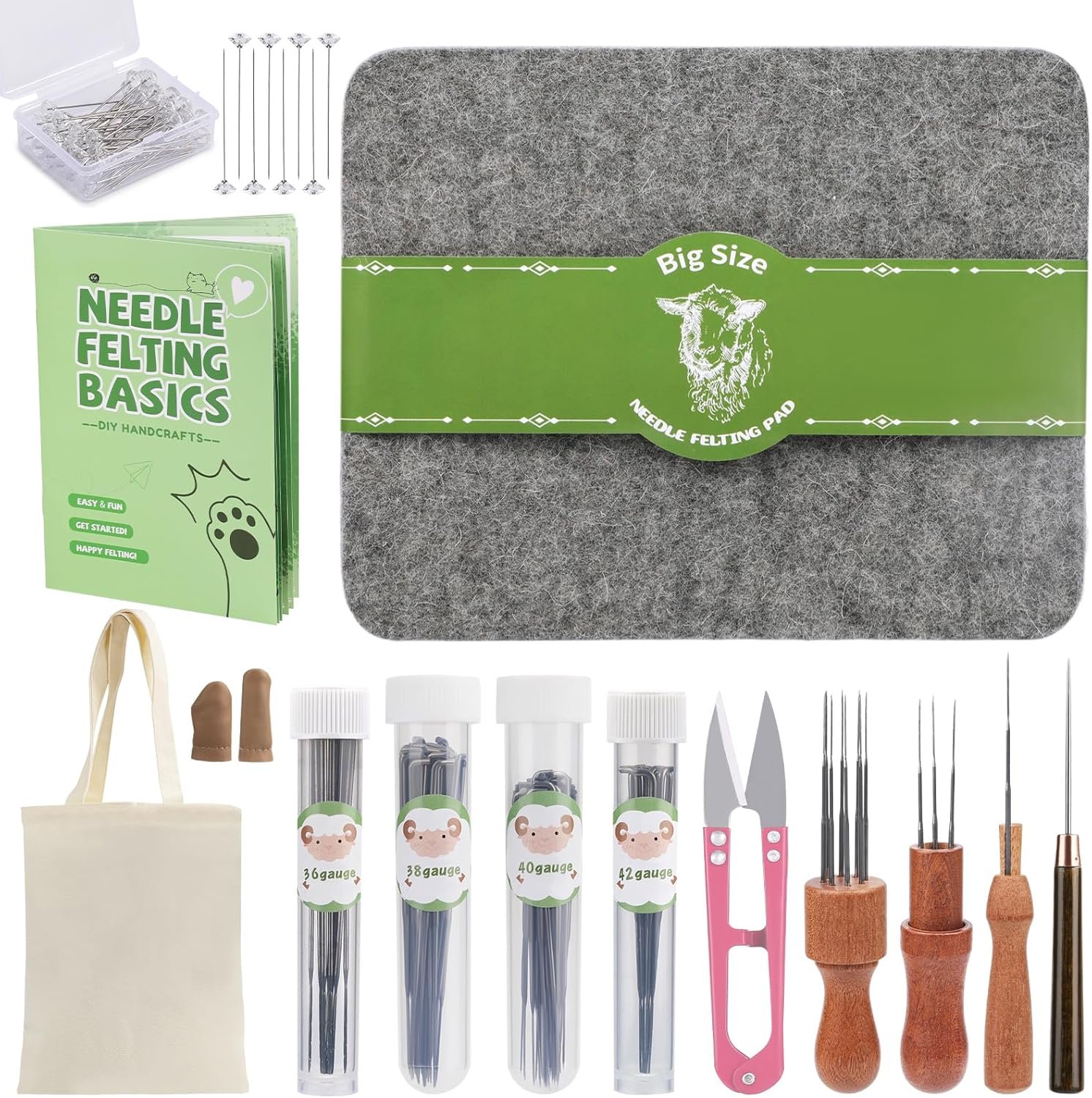 IMZAY Needles Felting Tools, Needle Felting Supplies 8″x10″ Felting Pad