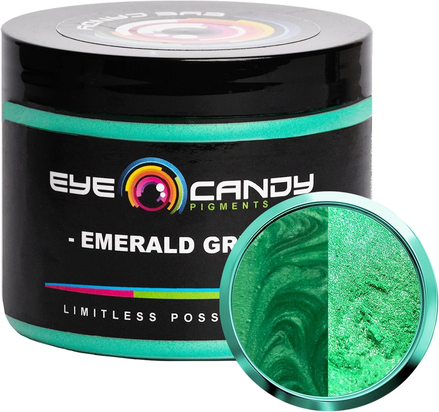 Eye Candy Pigments Premium Green Mica Powder – Emerald Green (50gr) – for Epoxy, Resin, Soap, Paint, Woodworking, Acrylic Pouring, Bath Bombs, Fishing Lures – DIY Arts and Crafts Additive