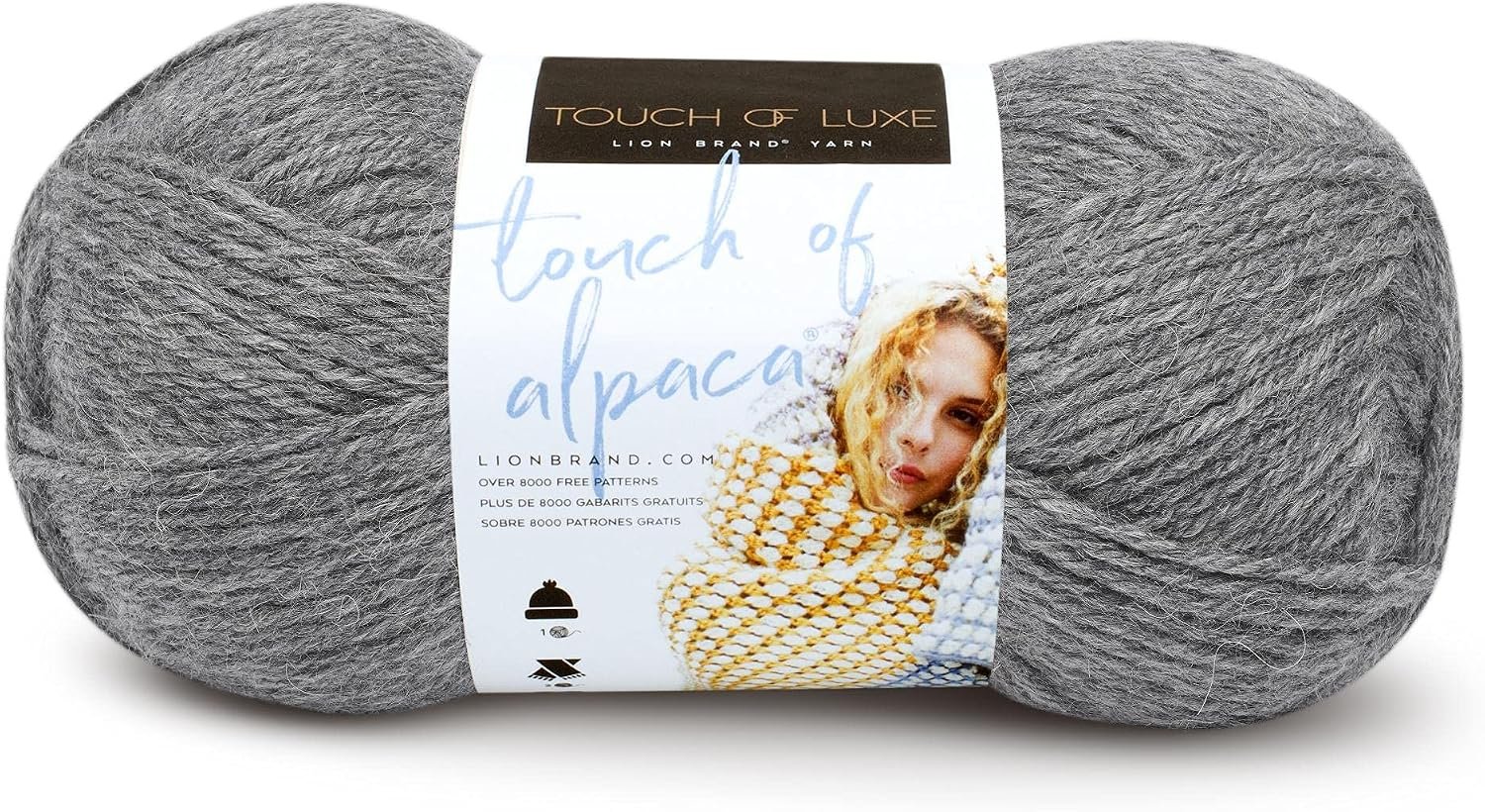 Lion Brand Yarn (1 Skein) Touch of Alpaca Yarn, Oxford Grey