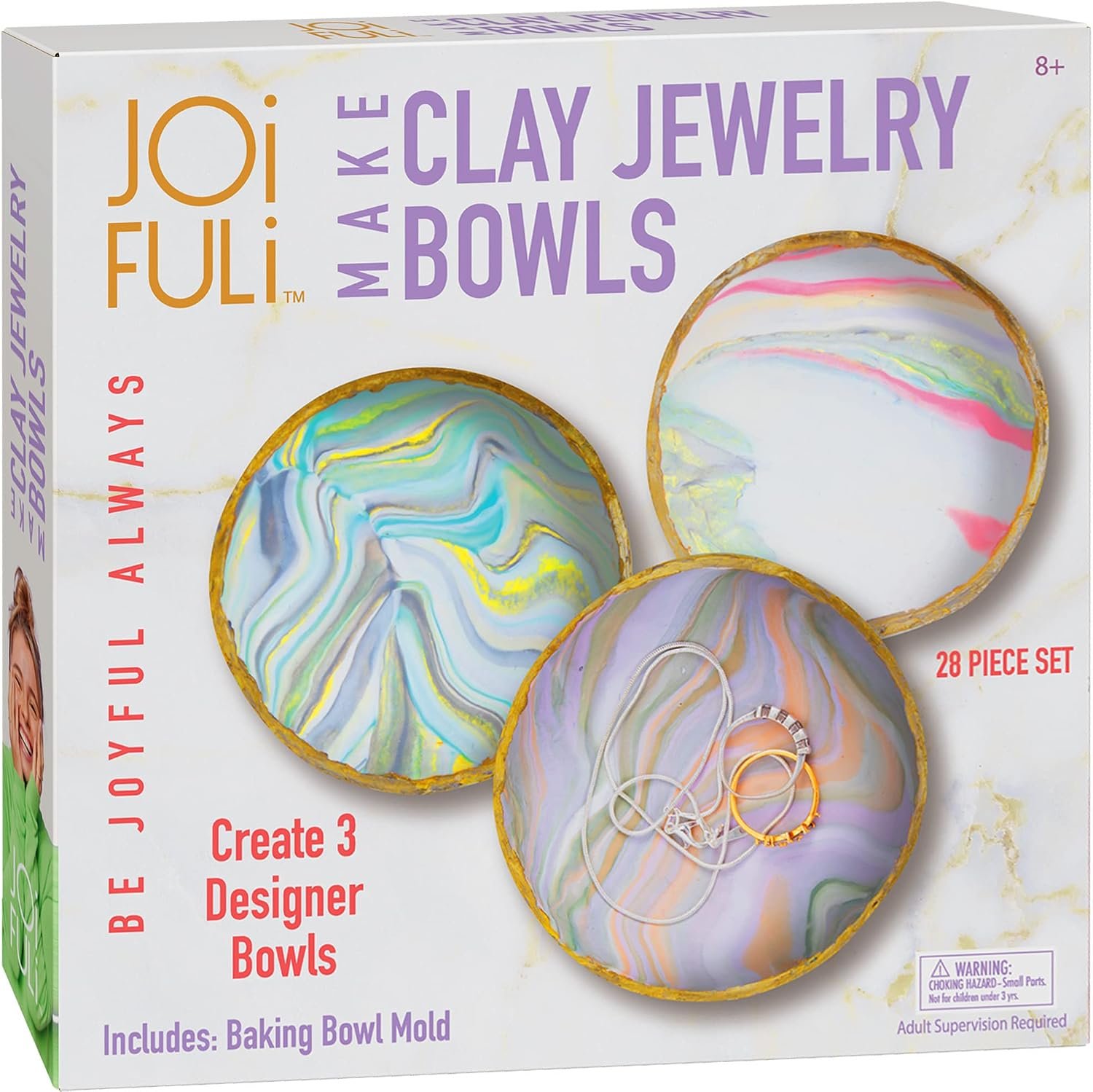 JOiFULi Make Your Own Clay Jewelry Bowls Arts and Crafts Kit for Girls Kids Ages 8 9 10 11 12 Years Old