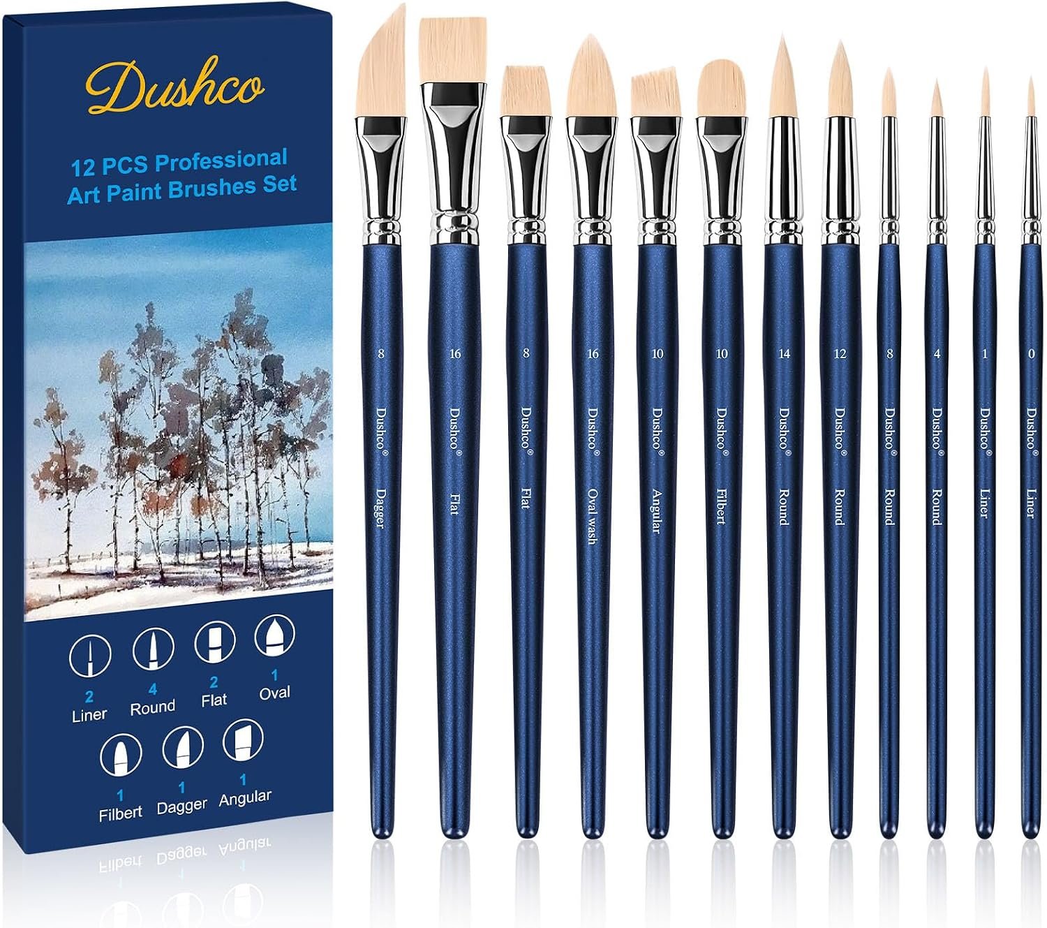 Watercolor Brushes Professional, Artist Paint Brushes Set, 12 Pieces