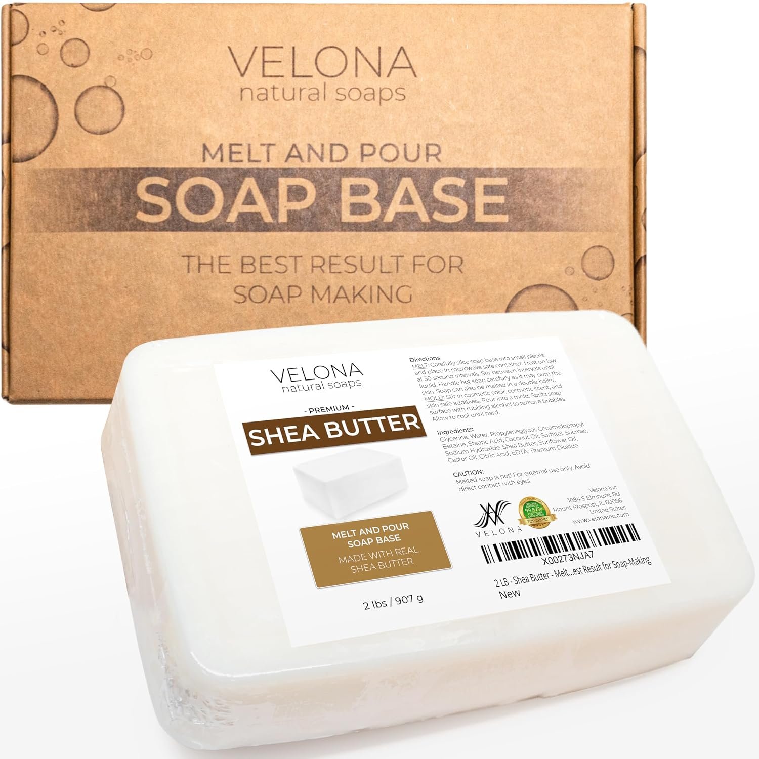 velona 2 lb – Shea Butter Soap Base, Melt & Pour, SLS/SLES Free