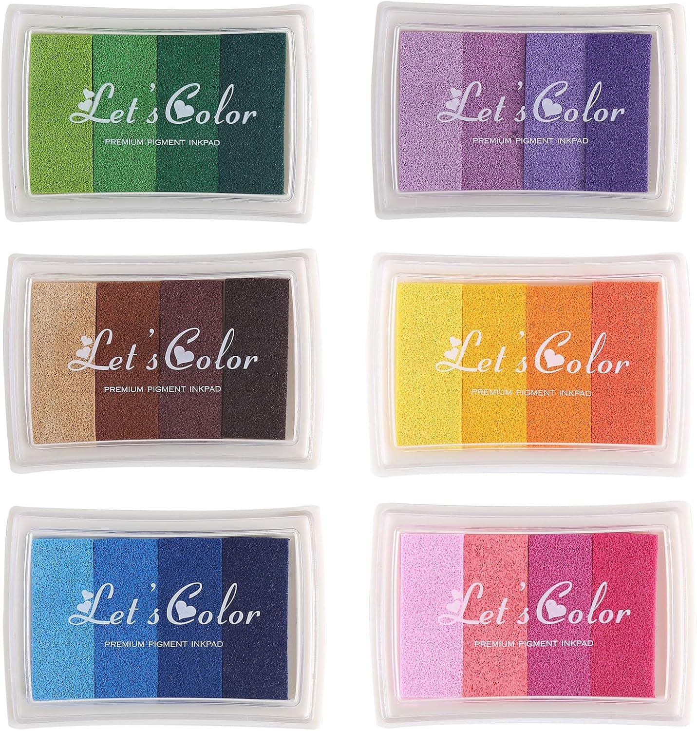 6Pcs Mini Rainbow Ink Pads Set for Stamping and Scrapbooking, Premium Water-Based Ink Pad for Arts Crafts and Scrapbook Supplies for Adults, Small Stamp Pad Multipack
