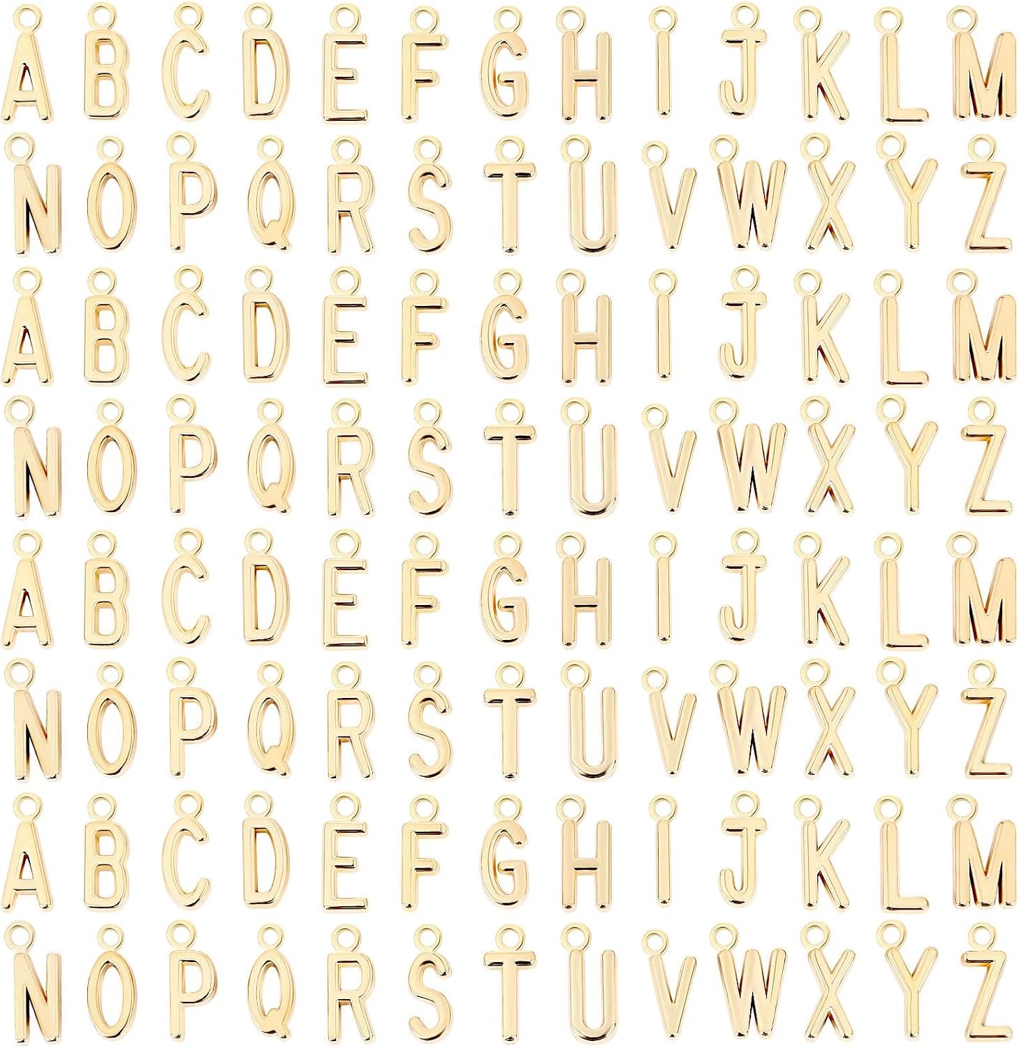 SANNIX 156Pcs/6 Sets Letter Charms Alphabet ABC Letter Charms Capital A-Z
