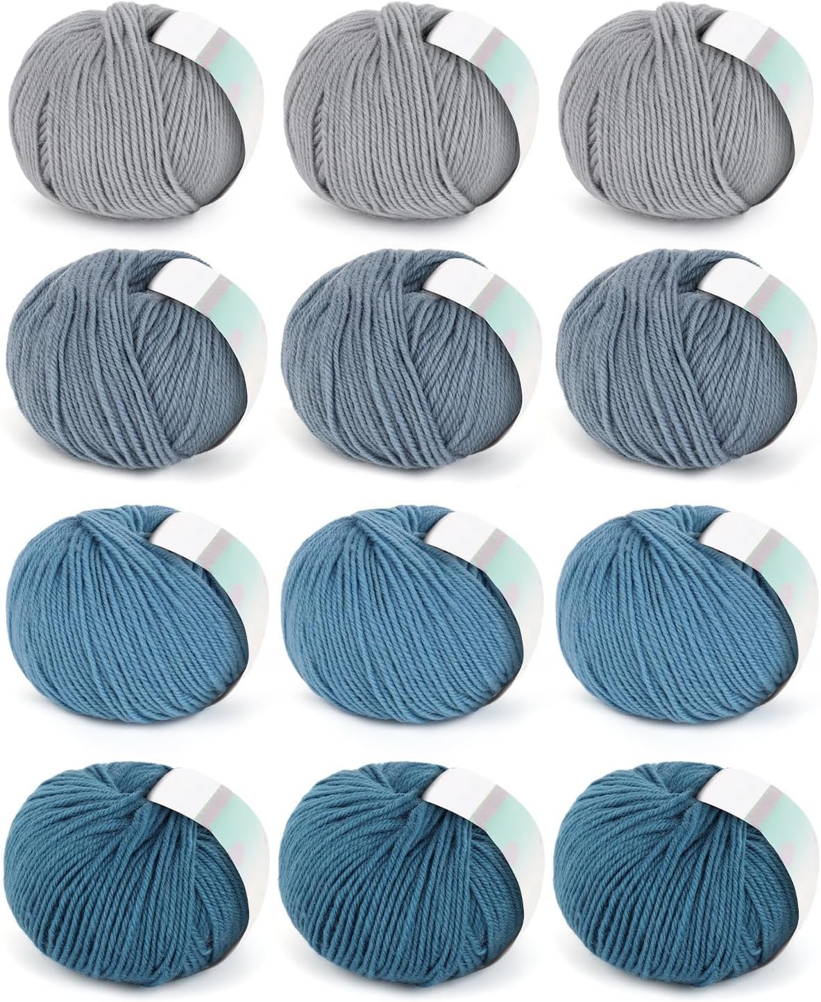Coopay Wool Yarn for Crocheting & Knitting,12 Pack DK Wool Blend Yarn Set