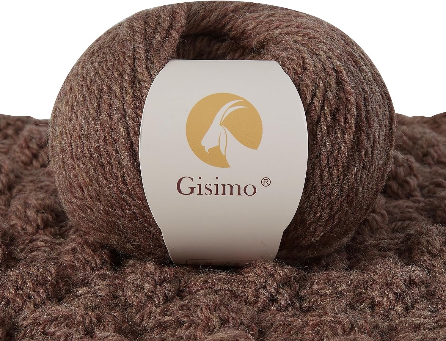 100% Merino Wool Yarn, 3-Ply Luxurious and Soft Yarn for Hand Knitting & Crocheting (Mocha, 1Ball)