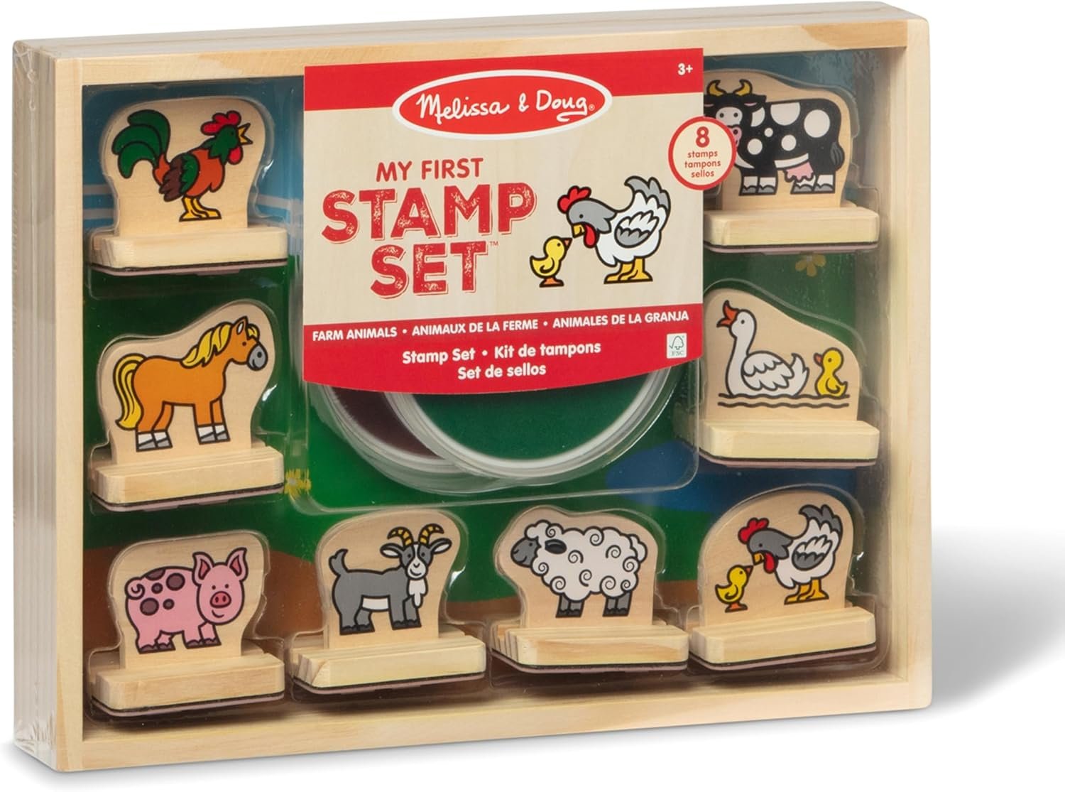 Melissa & Doug My First Wooden Stamp Set – Farm Animals