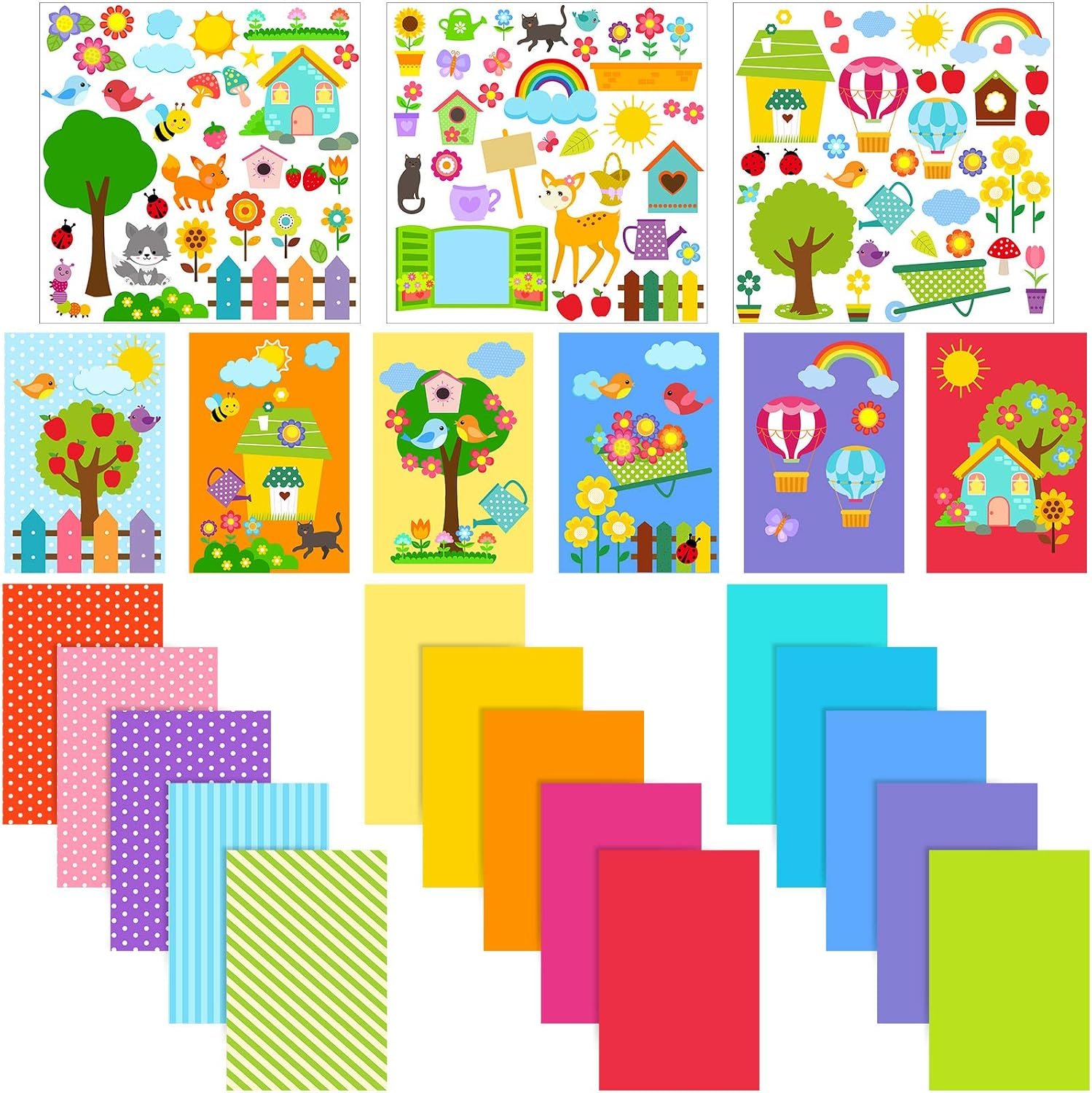 Outus 15 Pcs Card Making Kits for Kids, Handmade DIY Greeting Cards