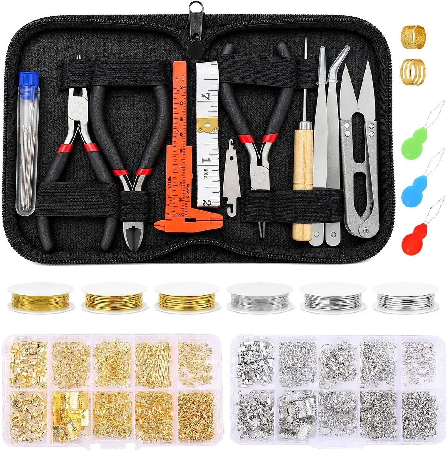 Jewelry Making Kit – Jewelry Repair Tools with Pliers, Beading & Craft Wire