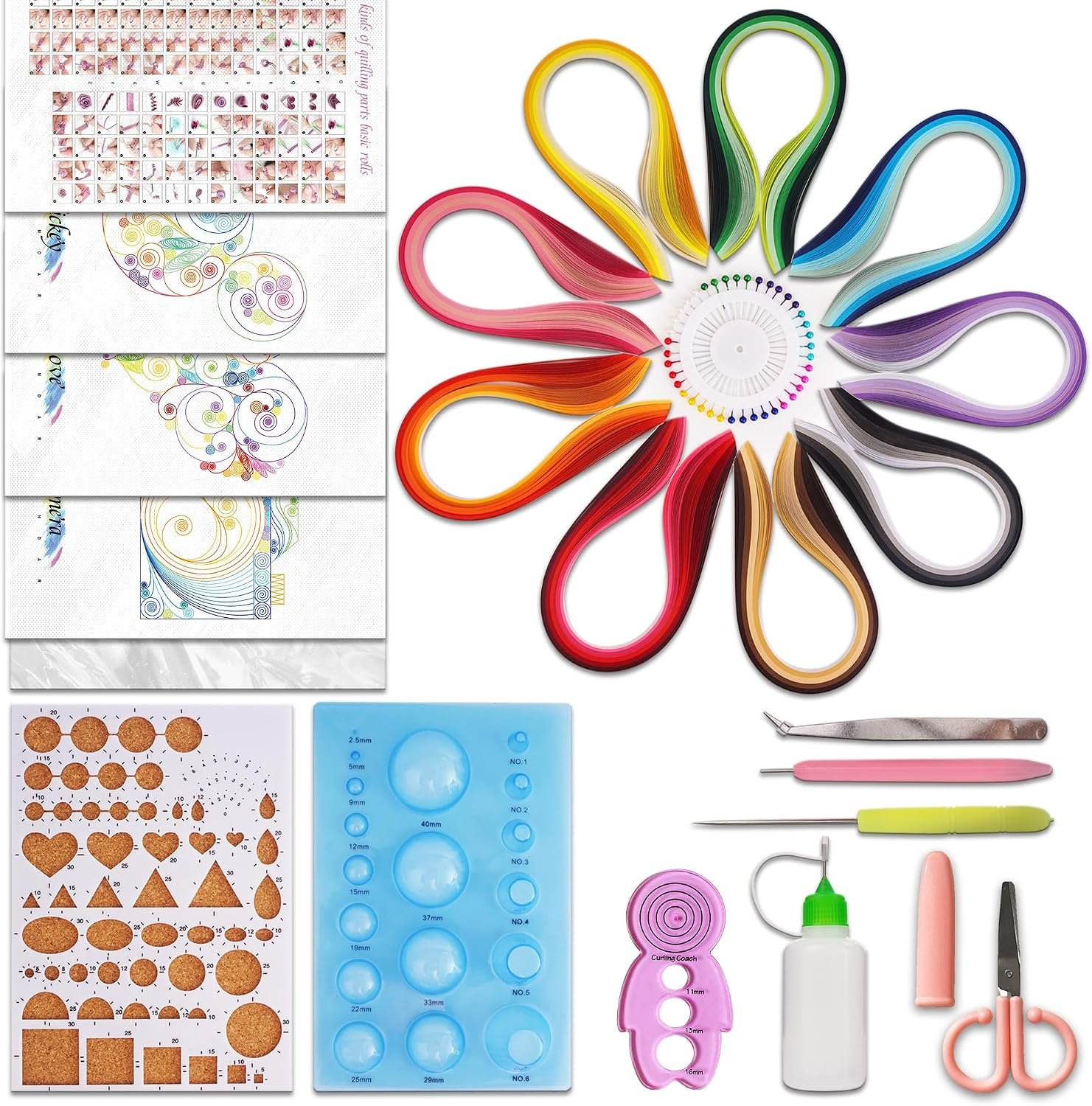 Halandar Paper Quilling Tools Set with 45 Colors 5mm 900pcs Quilling Strips