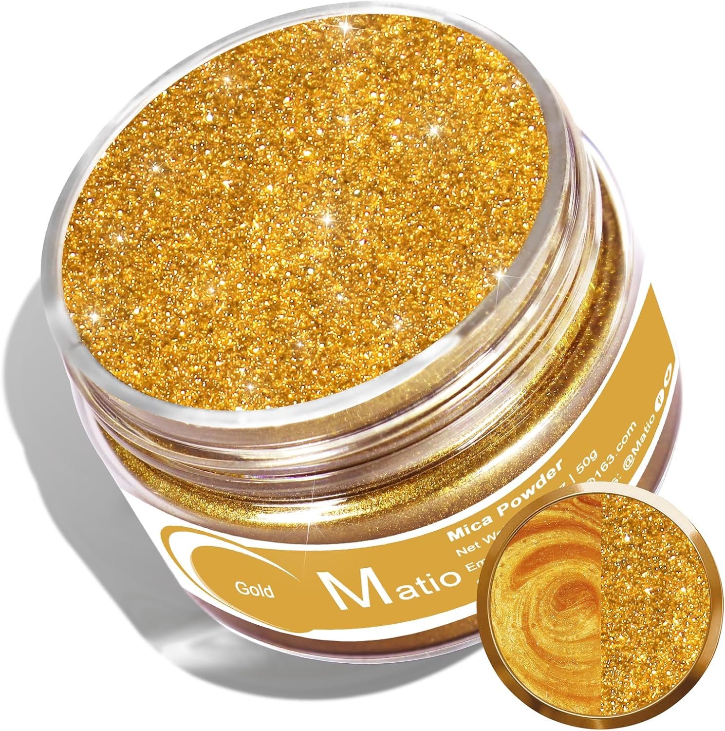 Matio Gold Mica Powder, 1.8oz/ 50g Pearlescent Effect Mica Powder