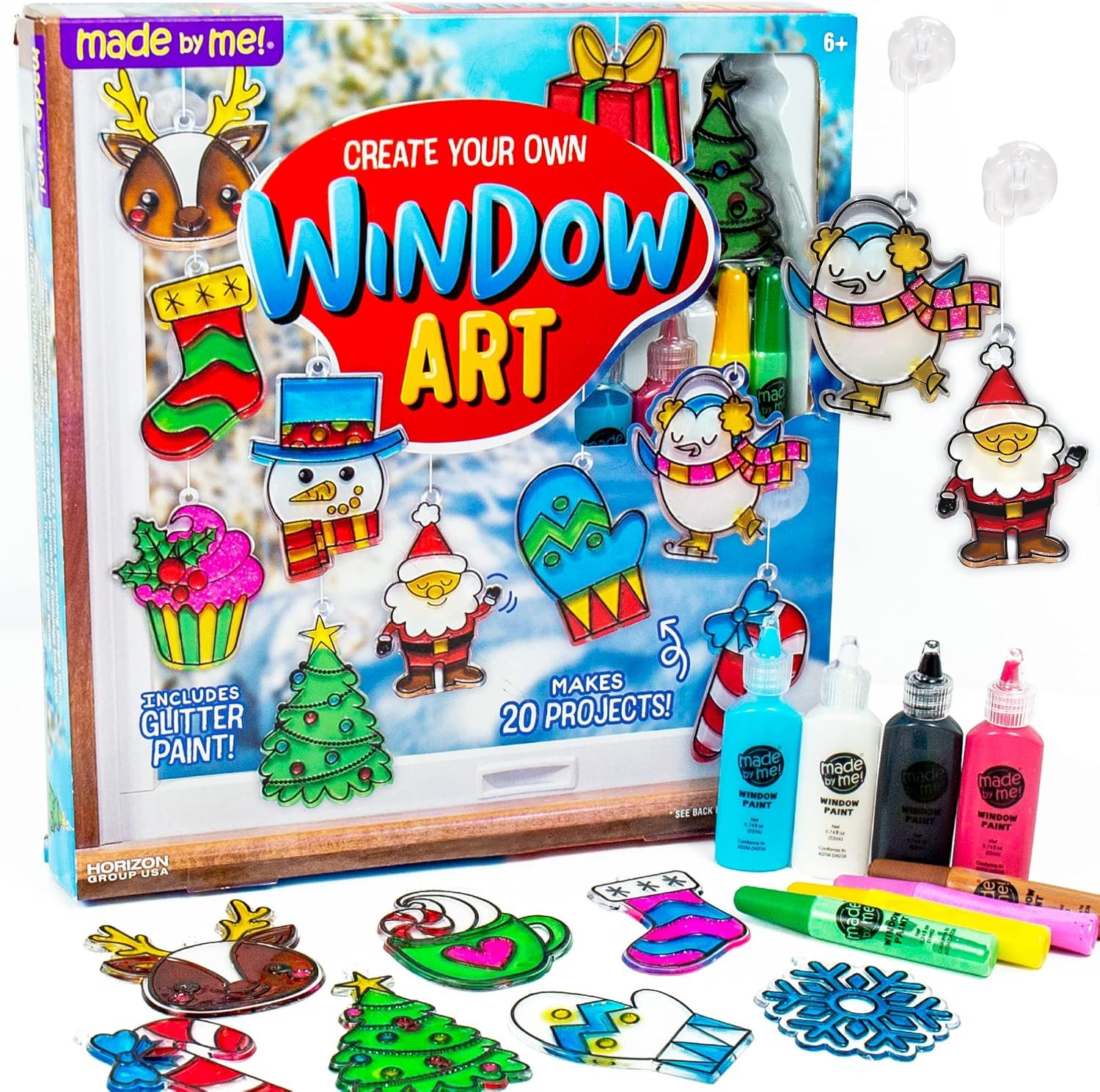 Made By Me Create Your Own Window Art Kit, Holiday Suncatchers