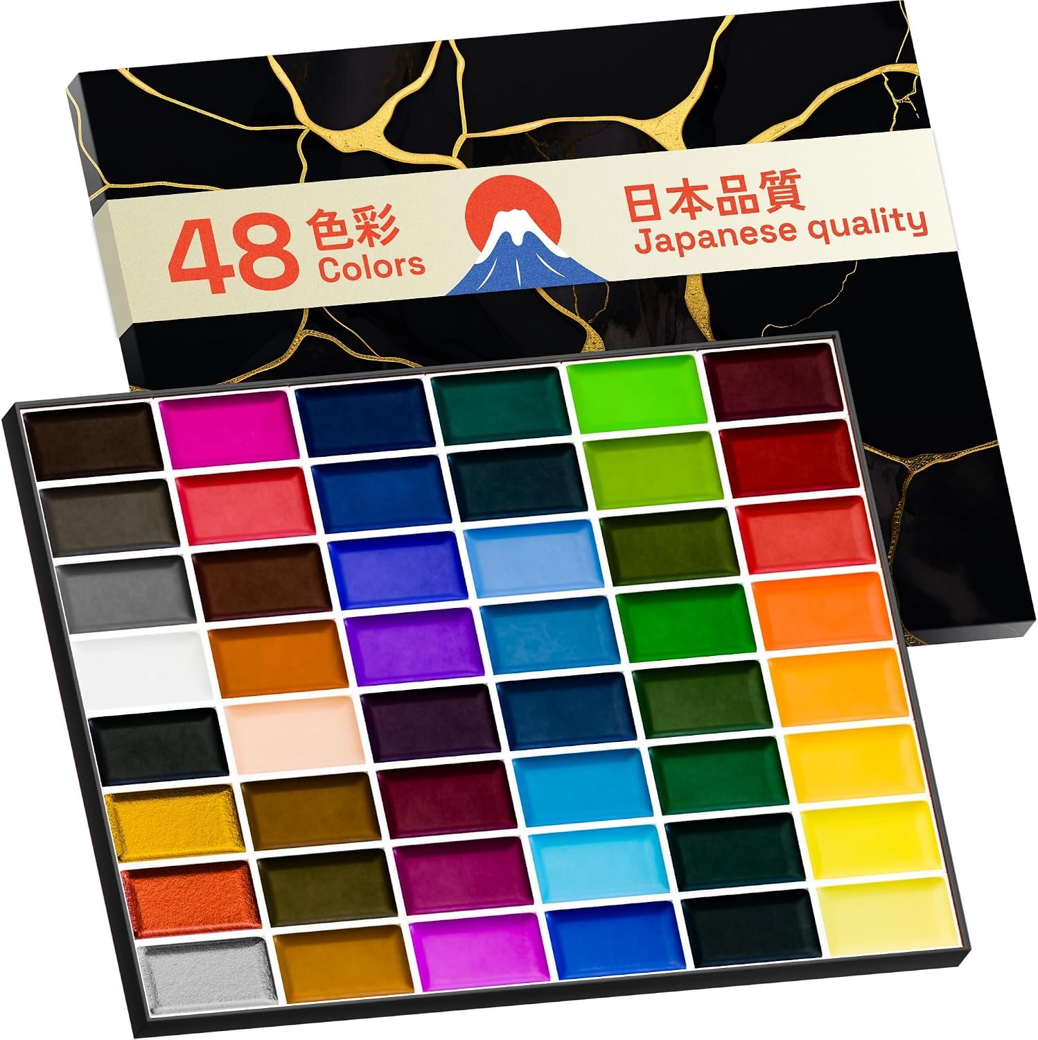 ARTISTRO Professional Watercolor Paint Set for Adults – 48 Pigment-Rich Colors, XL Pans, ASTM-I Lightfastness, High Tinting Strength Watercolor Set for Professionals made by professionals