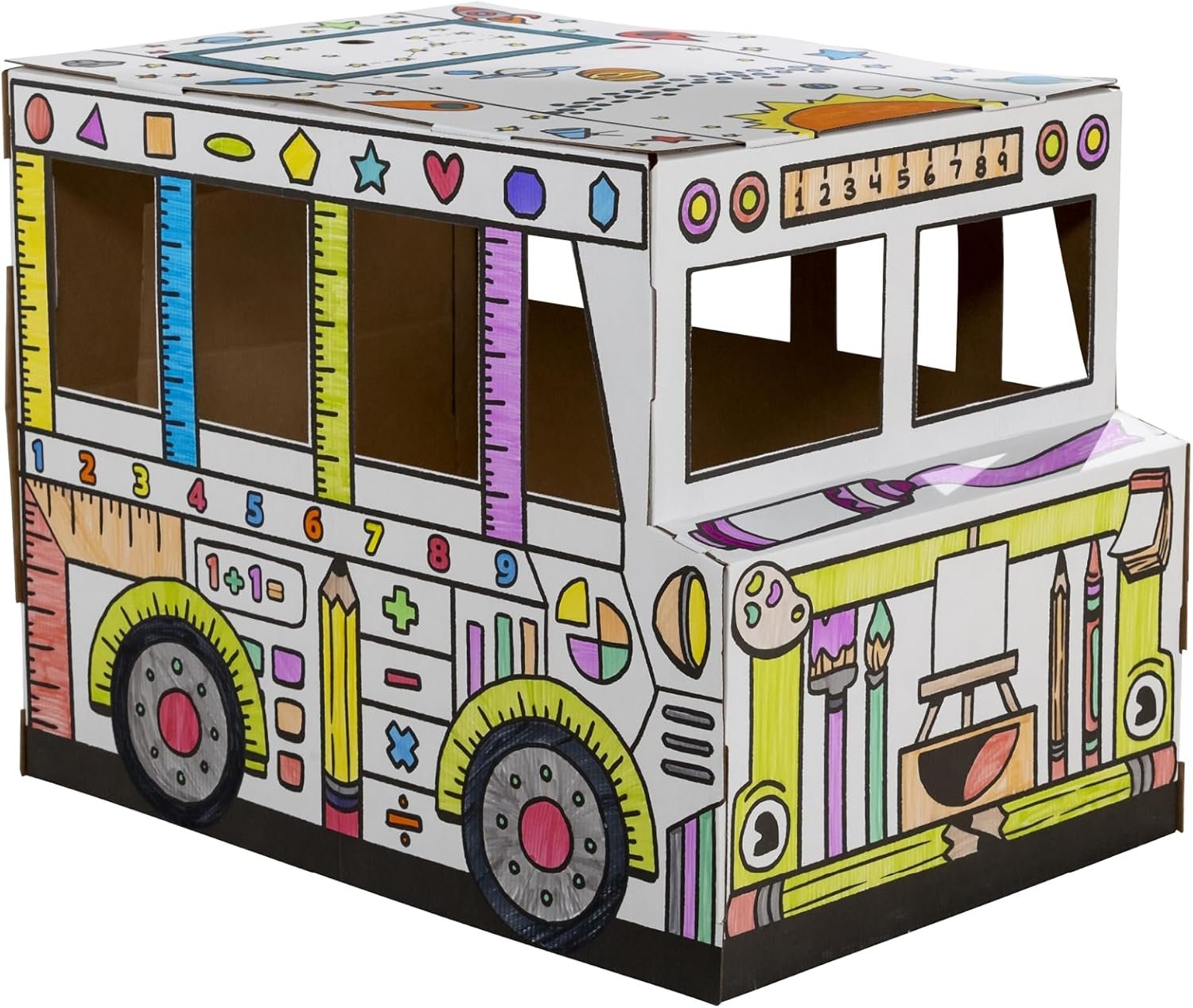 BB at Play Color In School Bus Playhouse Craft Activity for Kids