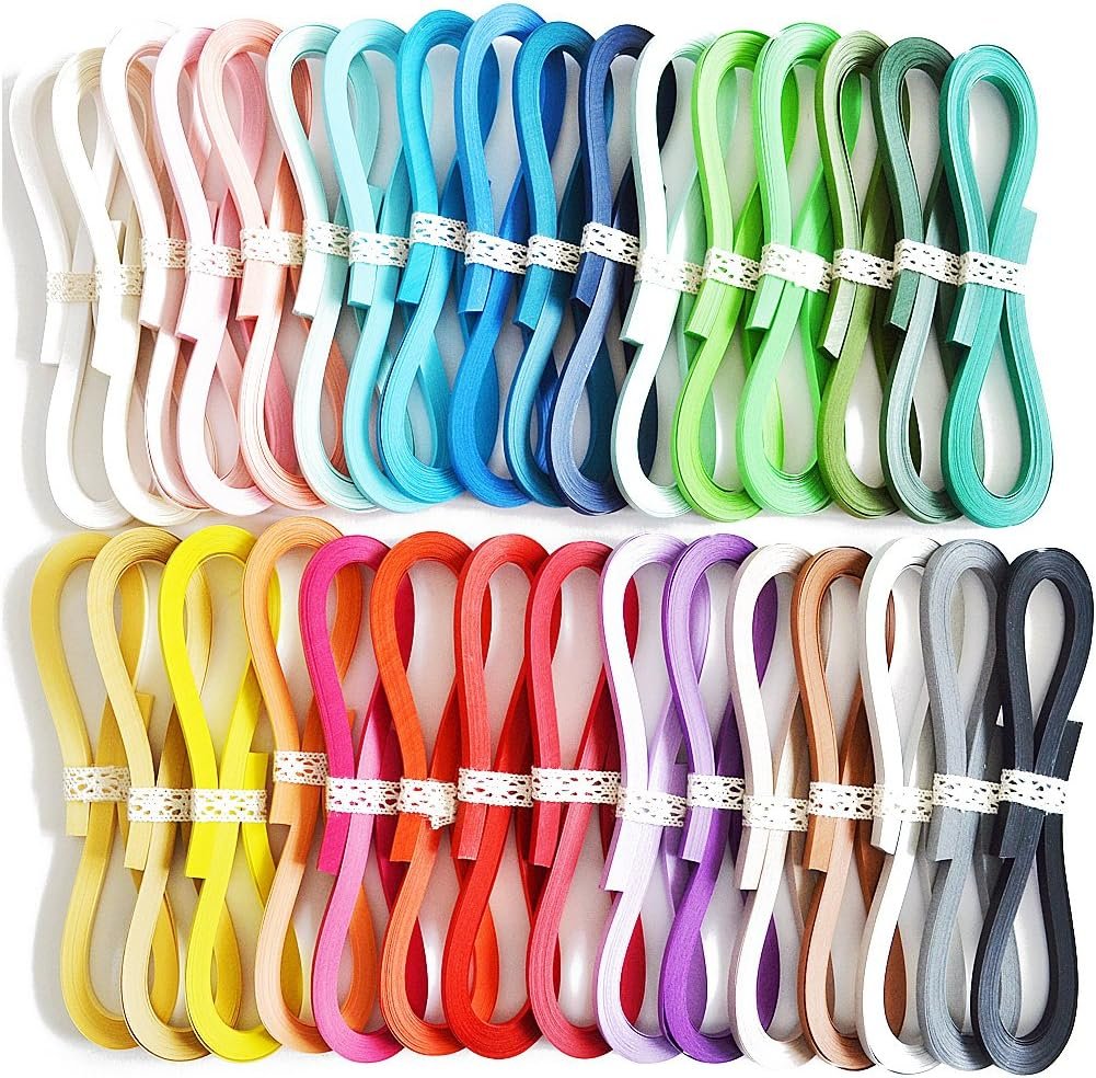 JUYA Quilling Strips Set 1280 Strips 32 Colors TANT Paper 1.5mm/0.06in