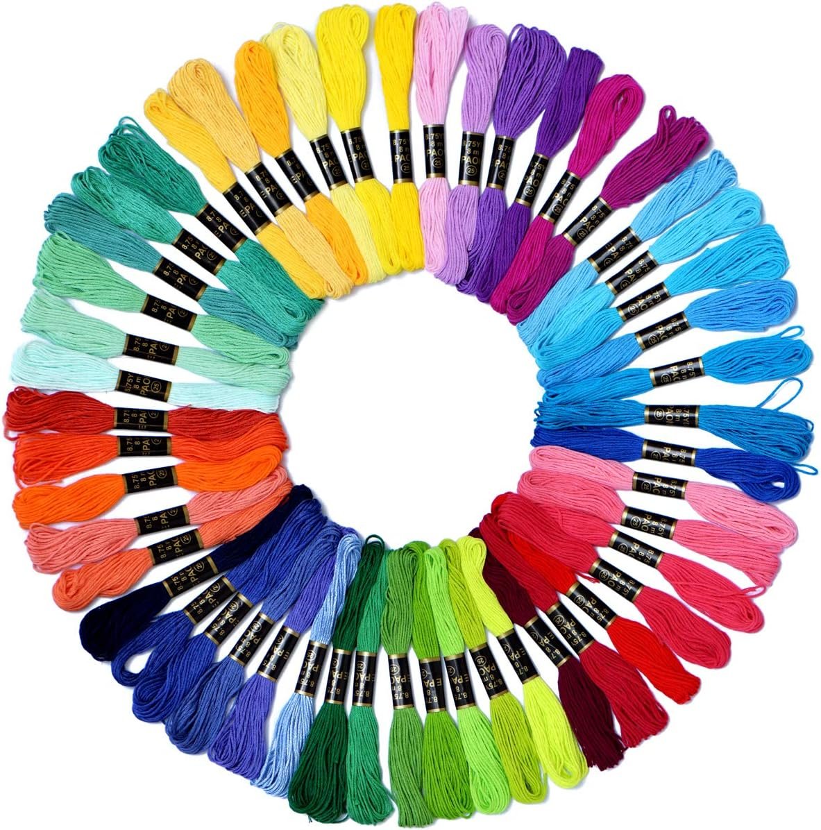 Friendship Bracelet String 50 Skeins Fashionable Rainbow Color Embroidery Floss Cross Stitch Embroidery Thread Cotton Floss Bracelet Yarn, Craft Floss