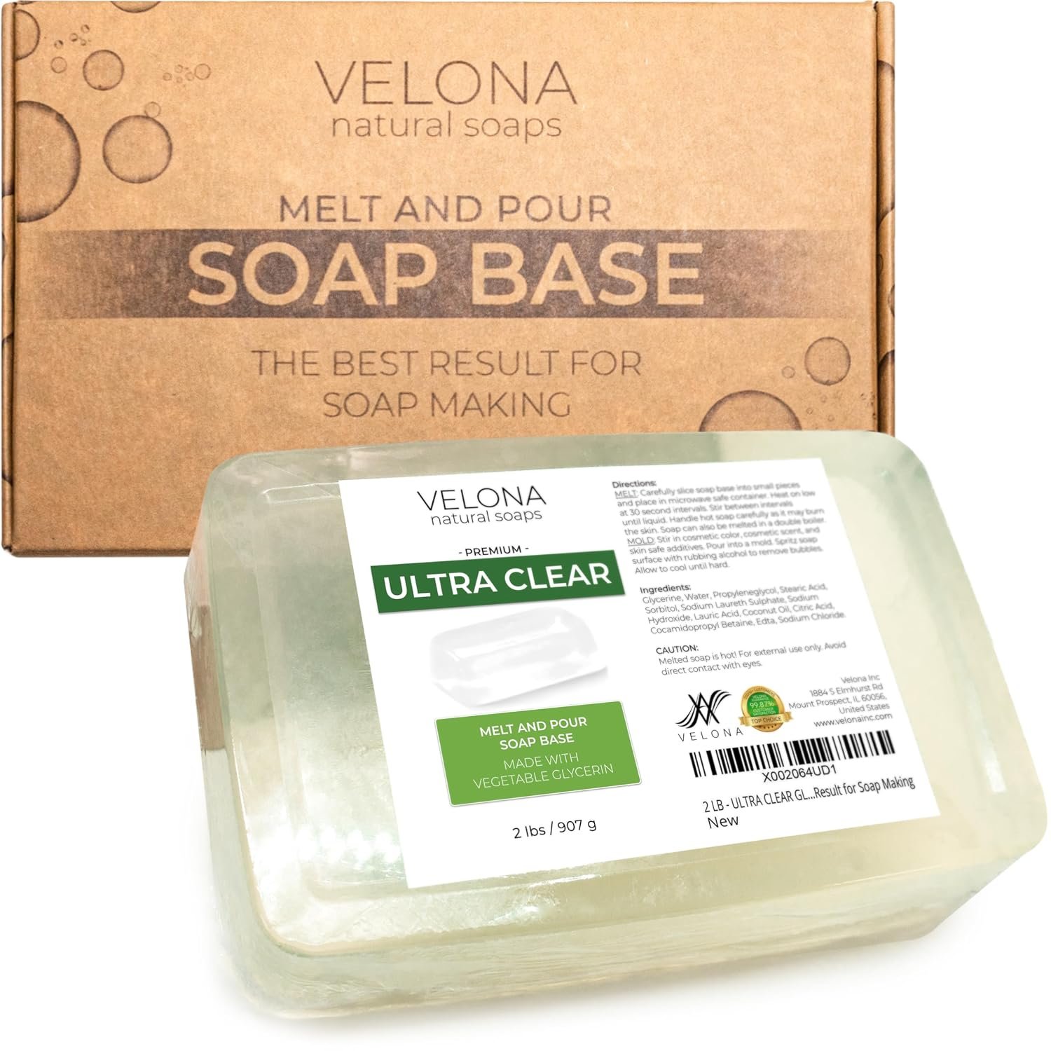 velona 2 lb – Ultra Clear Glycerin Soap Base, Melt & Pour, Transparent