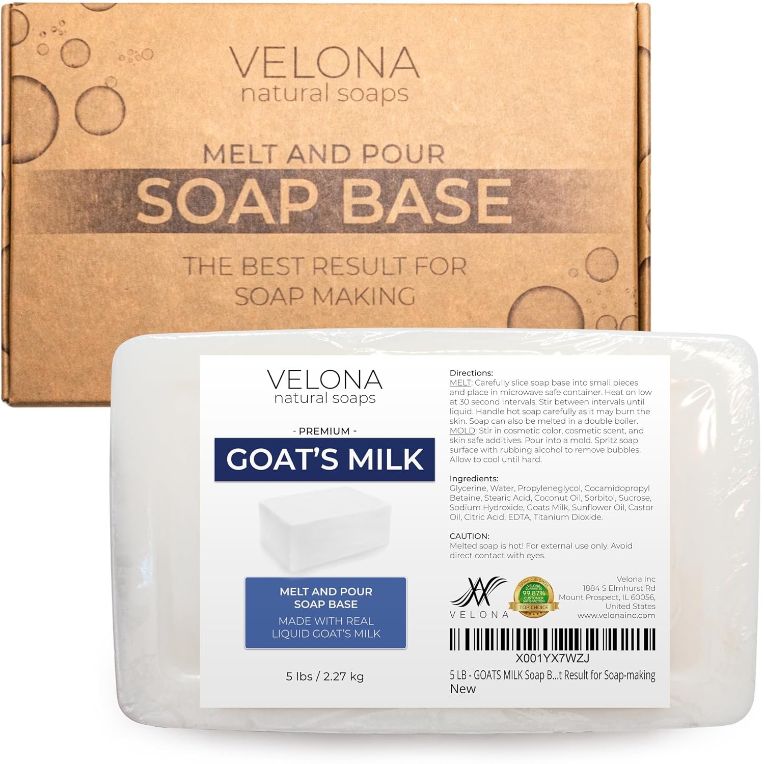 velona 5 lb – Goat Milk Soap Base, Melt & Pour, SLS/SLES Free