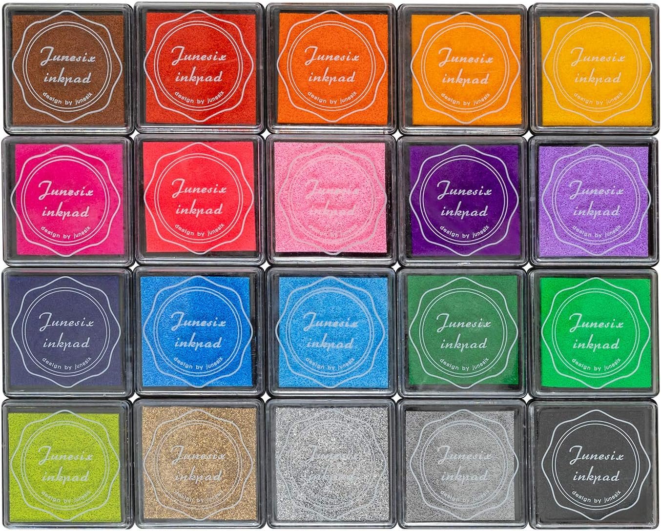 Ink Pad, 20 Colors Washable Finger Craft Ink Pad for Kids Stamping