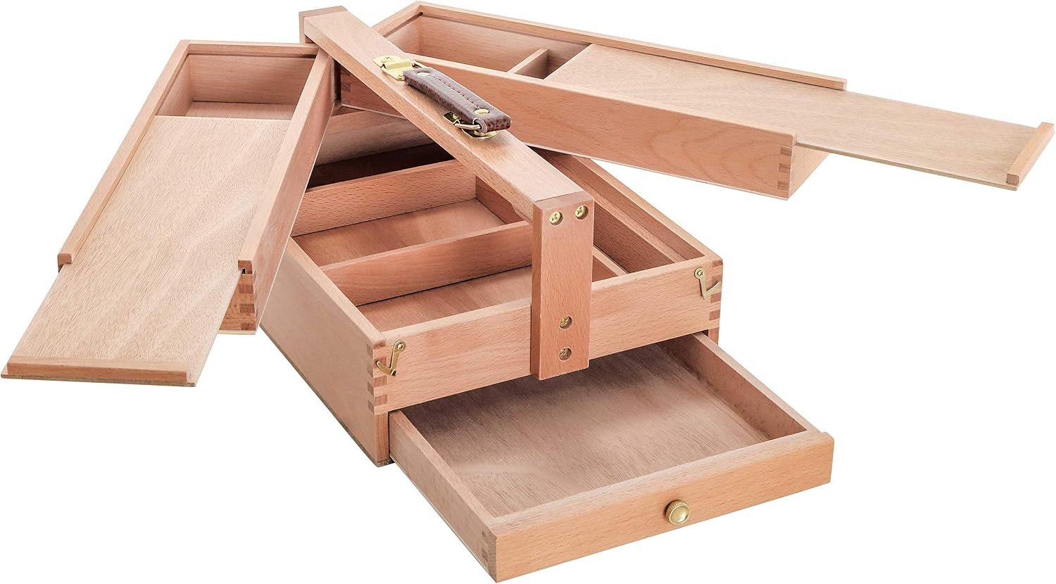 U.S. Art Supply Multi-Function Artist Tool Supply Box with Locking Clasps