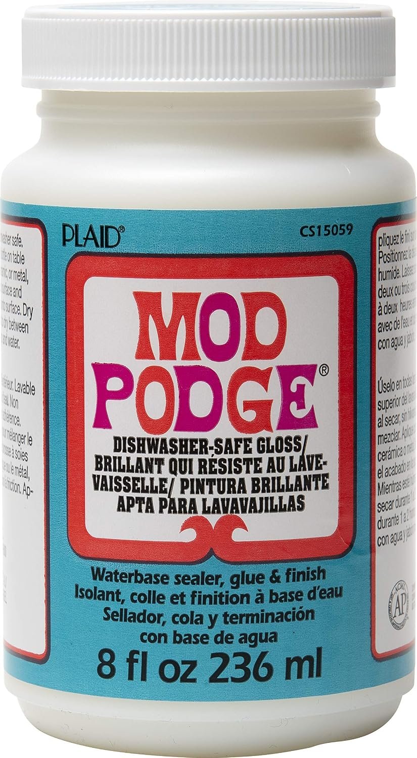 Mod Podge Dishwasher Safe Waterbased Sealer, Glue and Finish (8-Ounce), CS15059 Gloss, 8 Ounce