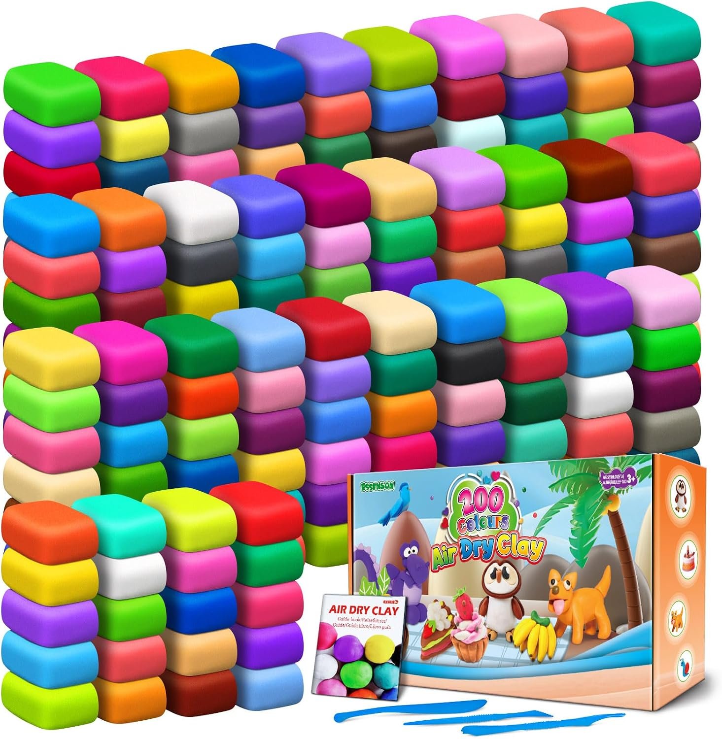 ESSENSON Air Dry Clay, 200 Colors, Ages 3-12