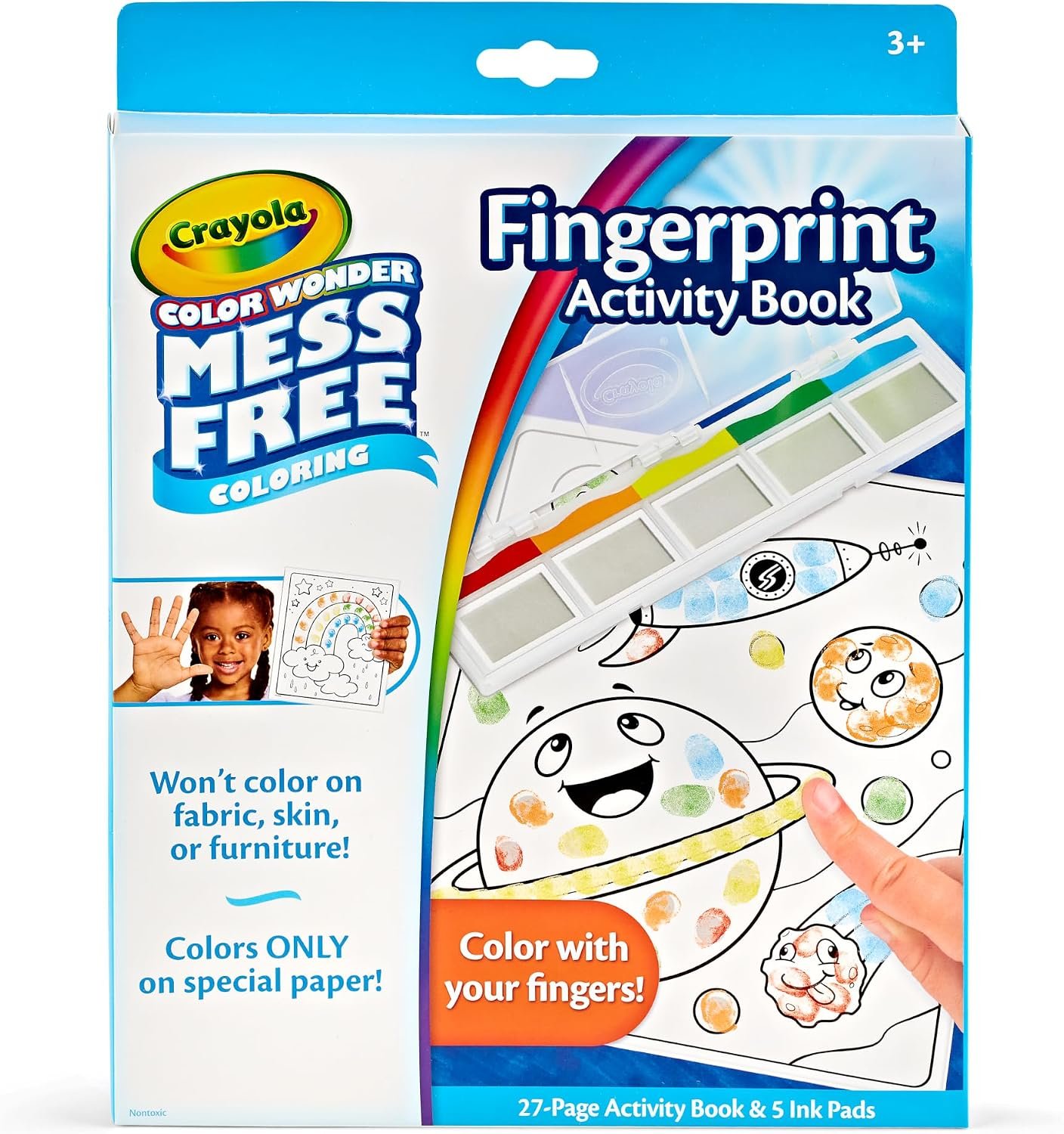 Crayola Color Wonder Mess Free Fingerprint Book, Toddler Finger Painting