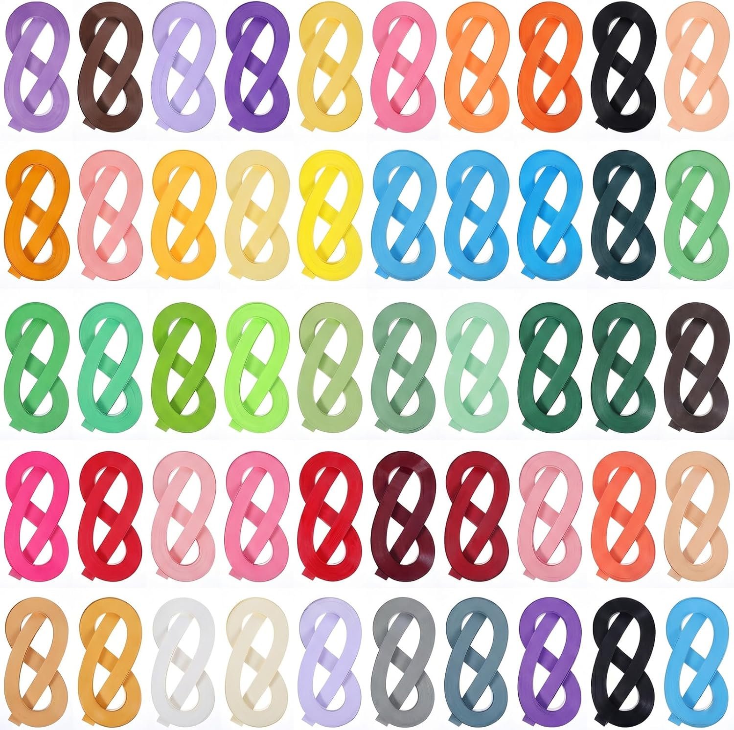 50 Colors 6000 Strips Quilling Paper Strips Set 5mm Width 21.3 Inch Length