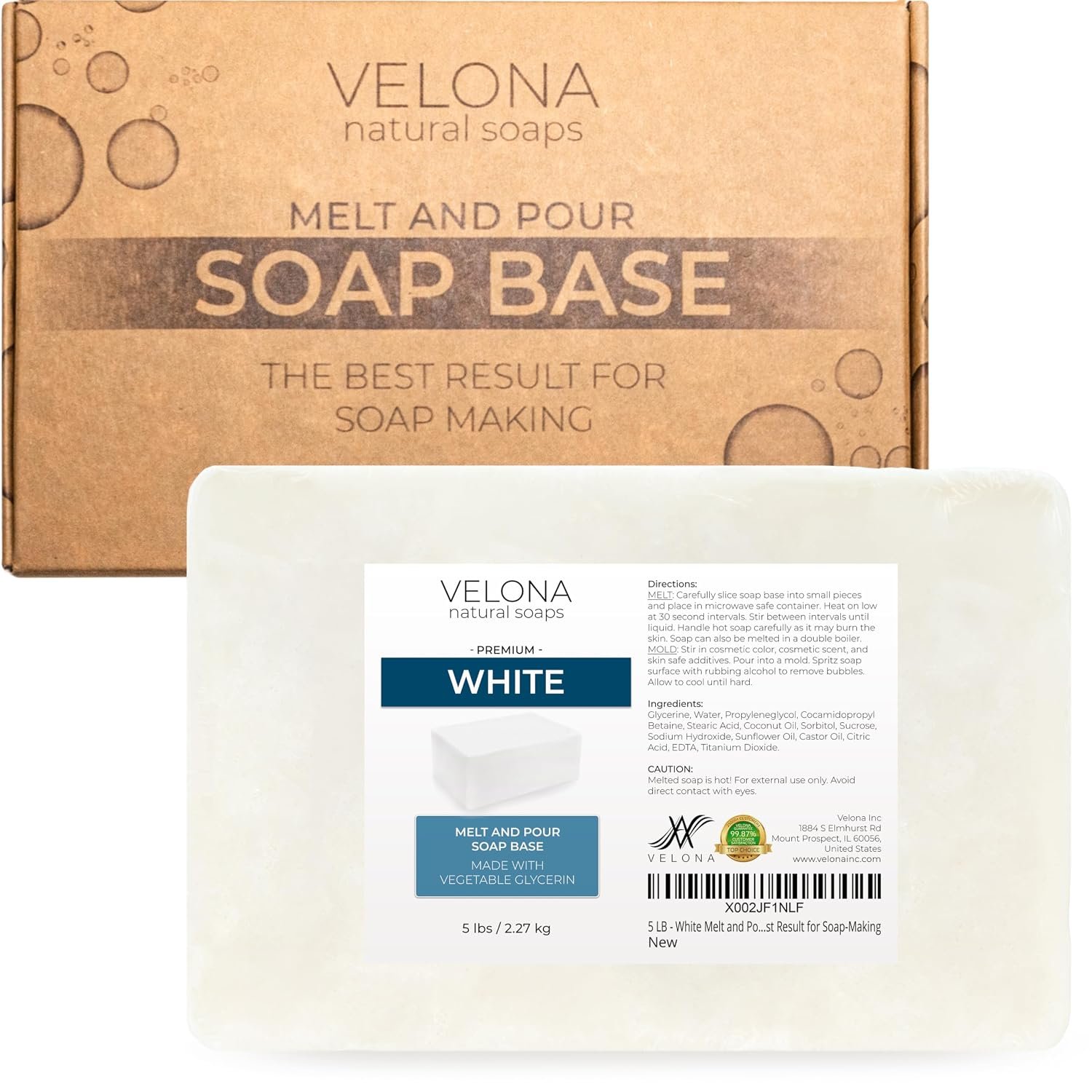velona 5 lb – White Soap Base, Melt & Pour, SLS/SLES Free