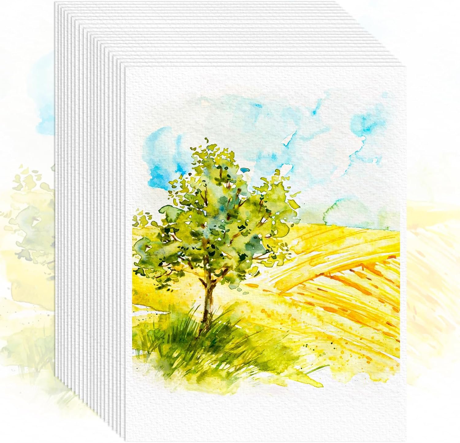 64 Sheets Watercolor Paper, 5″x7″ Water Color Paper Bulk, 140 lb/300 GSM