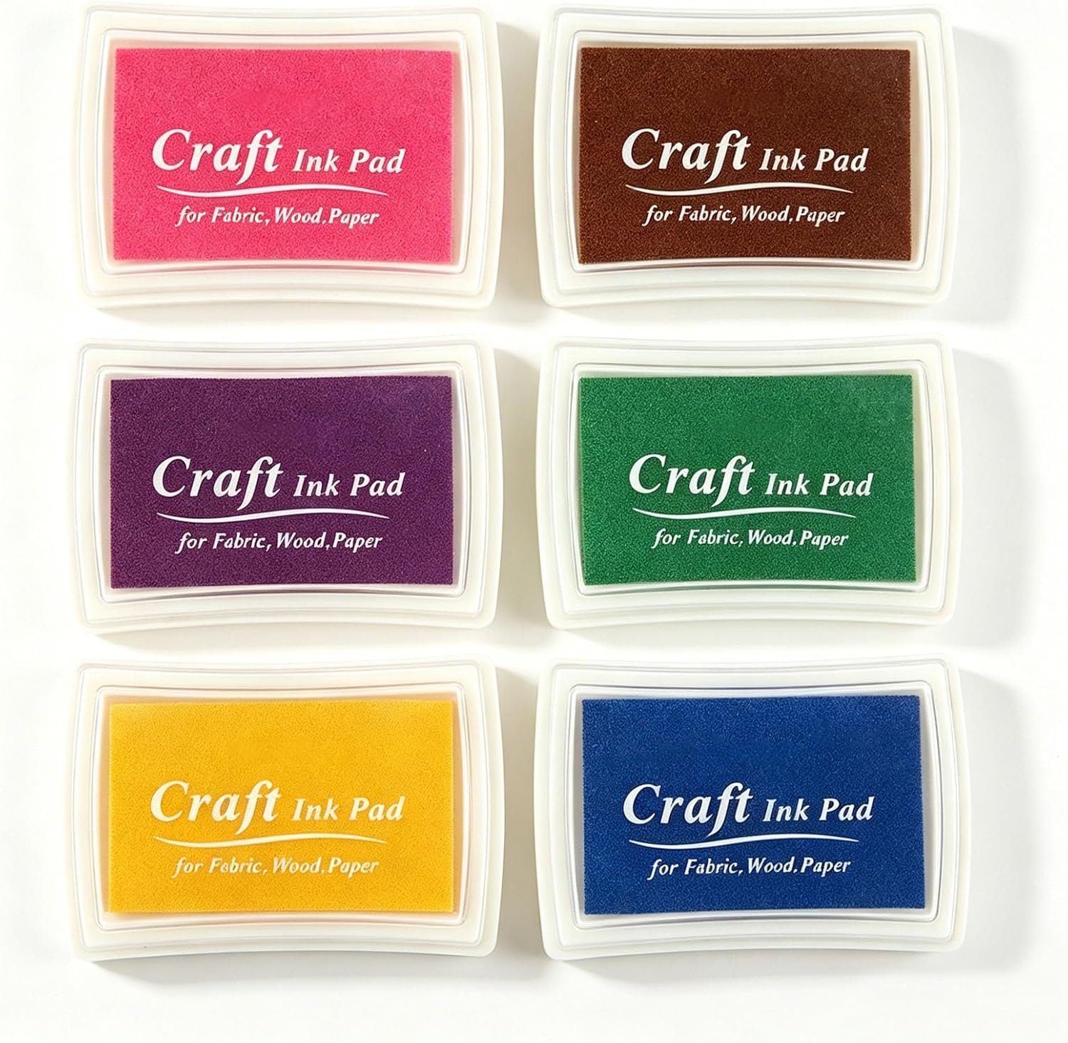 6 Pcs Craft Ink Pads Set, Washable Stamp Pads for Kids