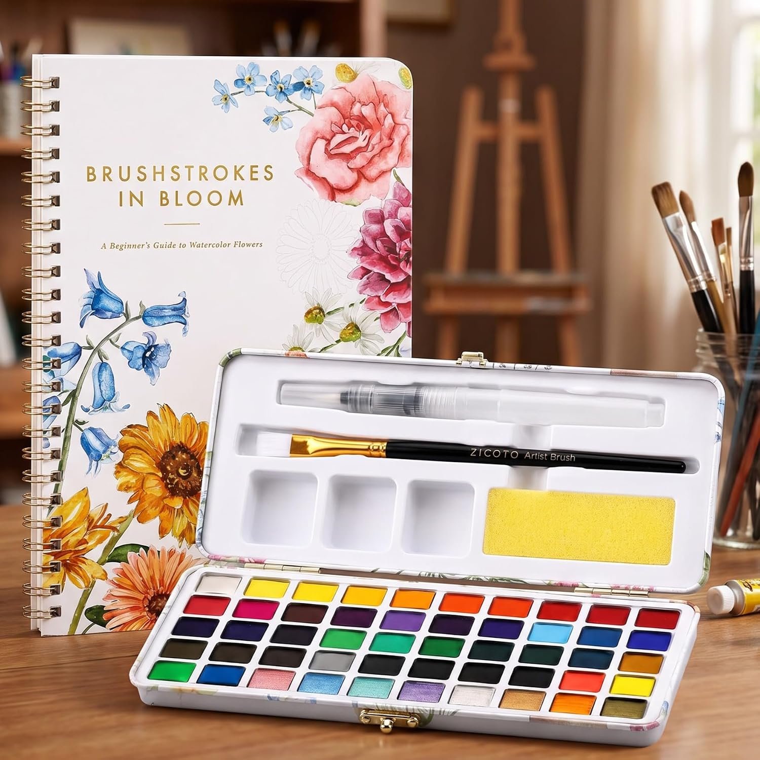 Beautiful Watercolor Workbook Paint Set for Beginners – Palette Kit