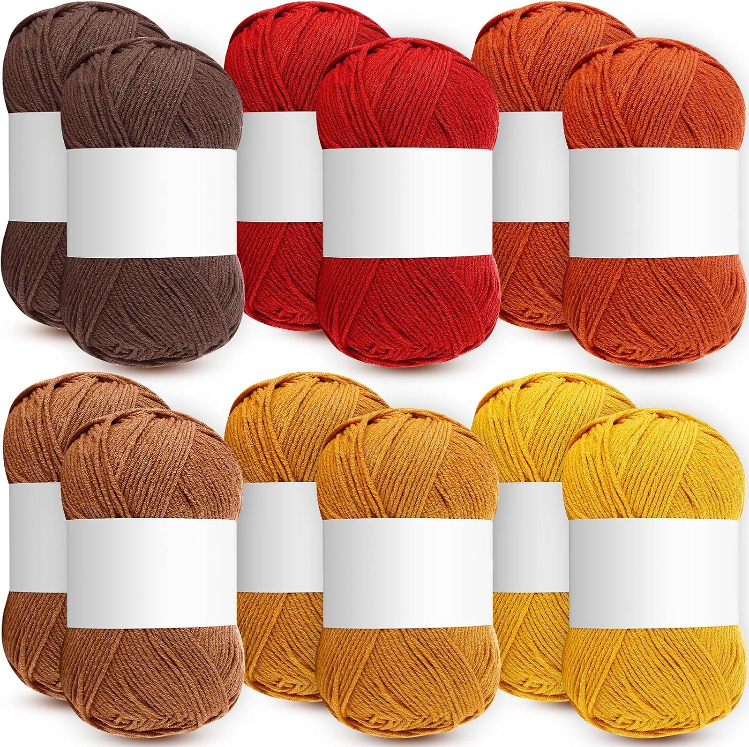 Timgle 12 Skeins Fall Yarn for Crocheting, Fall Colors Autumn Yarn Bulk