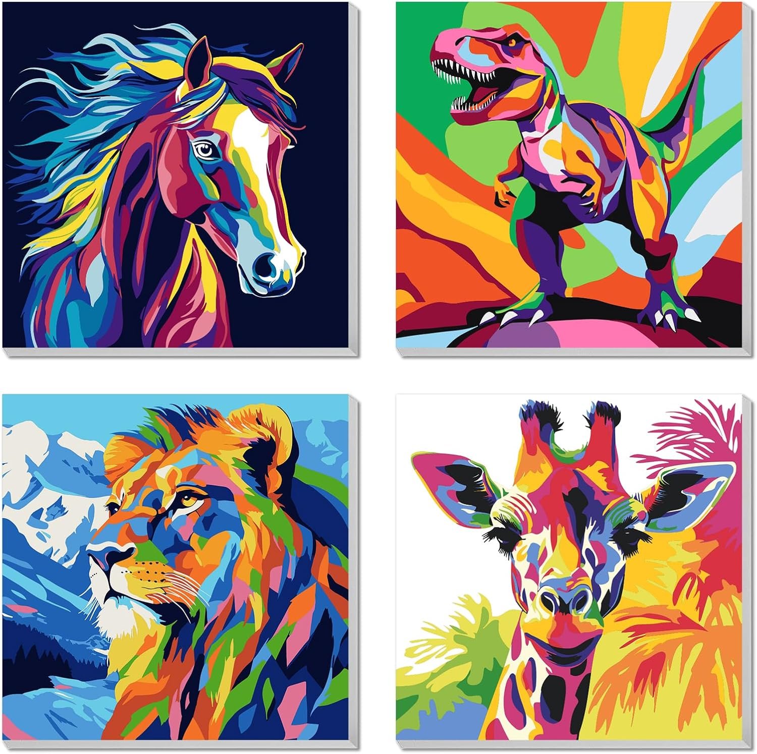 4 Pack Paint by Numbers Kit for Kids Horse Painting Kits for Kids Ages 8-12